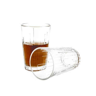Pasabahce Gläser-Set 3er Gläser-Set Wassergläser Trinkgläser Saftgläser 330 ml mit Muster