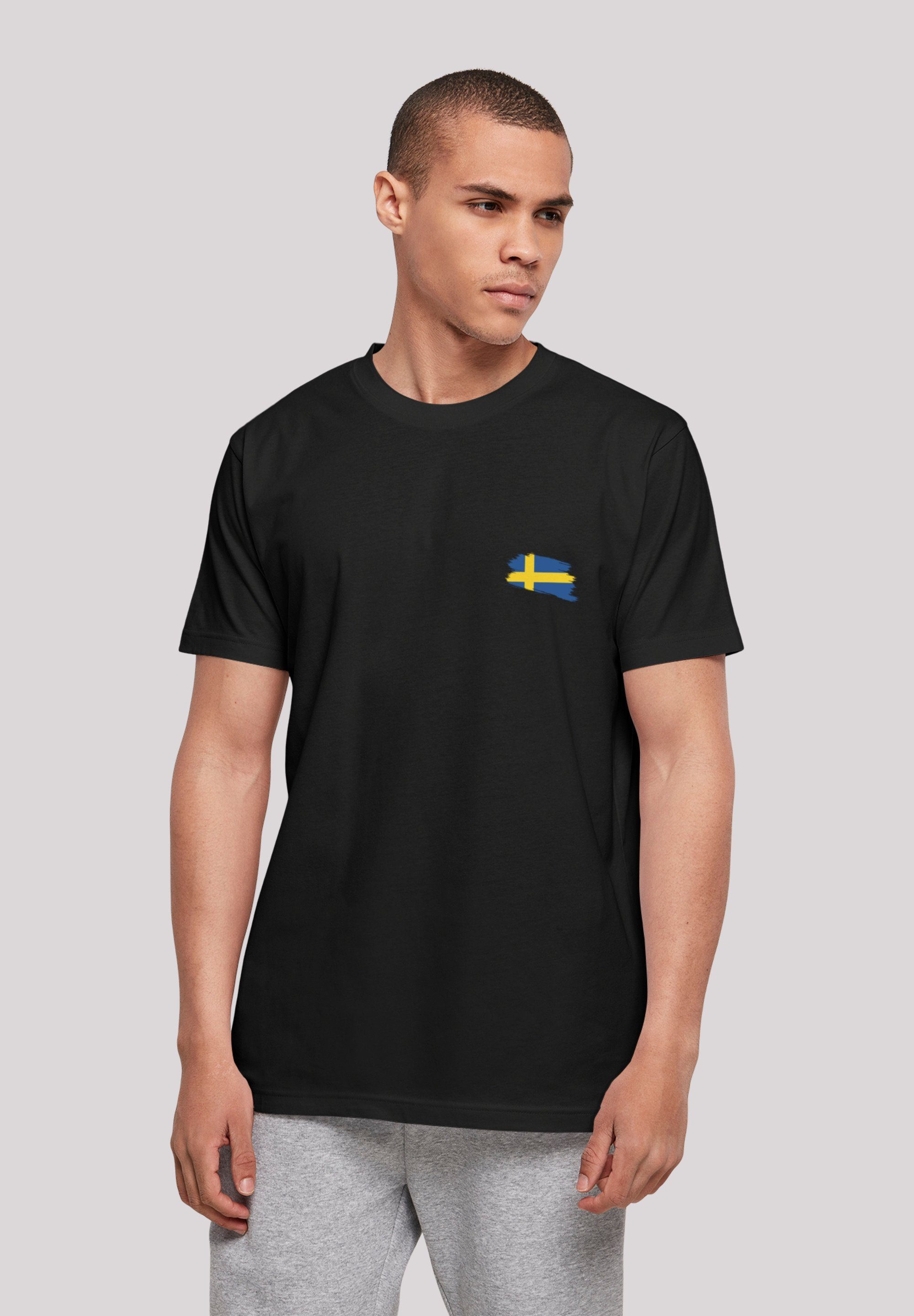 F4NT4STIC T-Shirt Schweden Flagge Sweden Print schwarz | T-Shirts