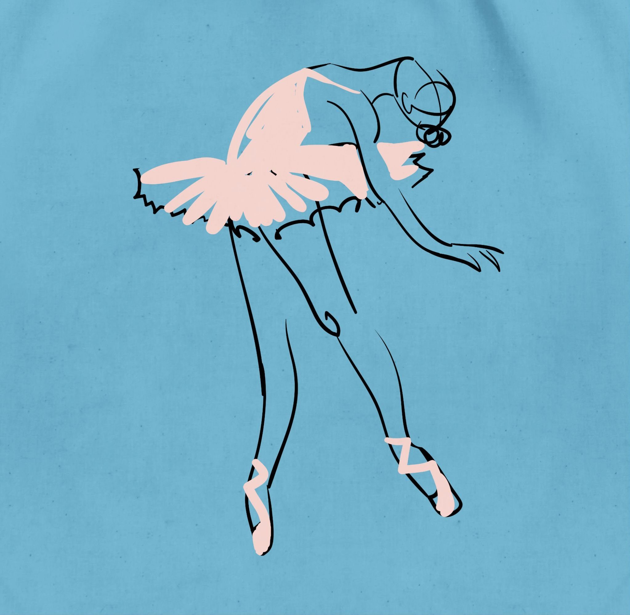 Ballerina, Geschenk Hellblau Turnbeutel Balletttänzerin Shirtracer 03 Tanzen