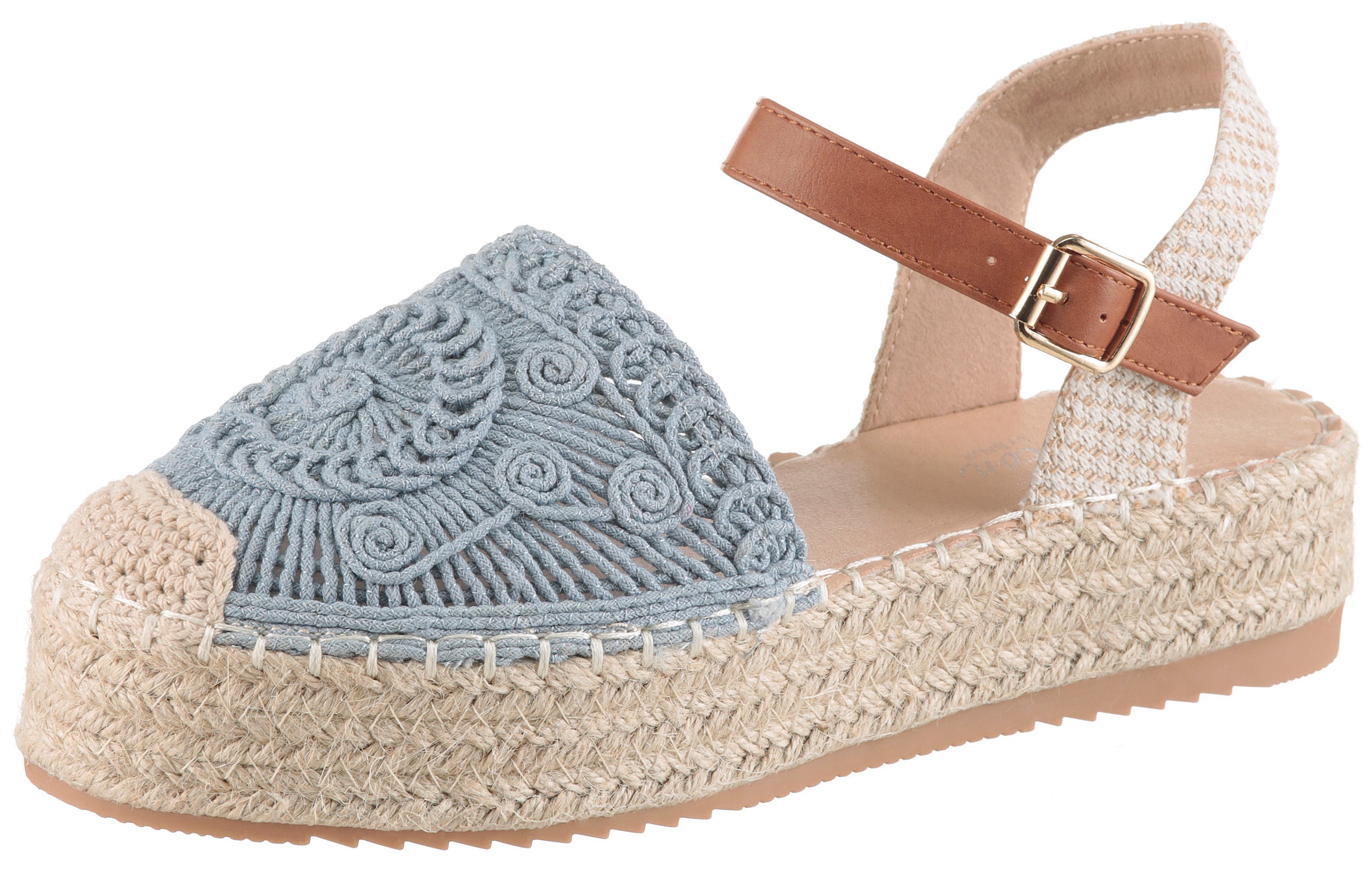 Aniston SHOES Plateausandale Häkel-Sandale, Sommerschuh, Urlaubsschuh - NEUE KOLLEKTION
