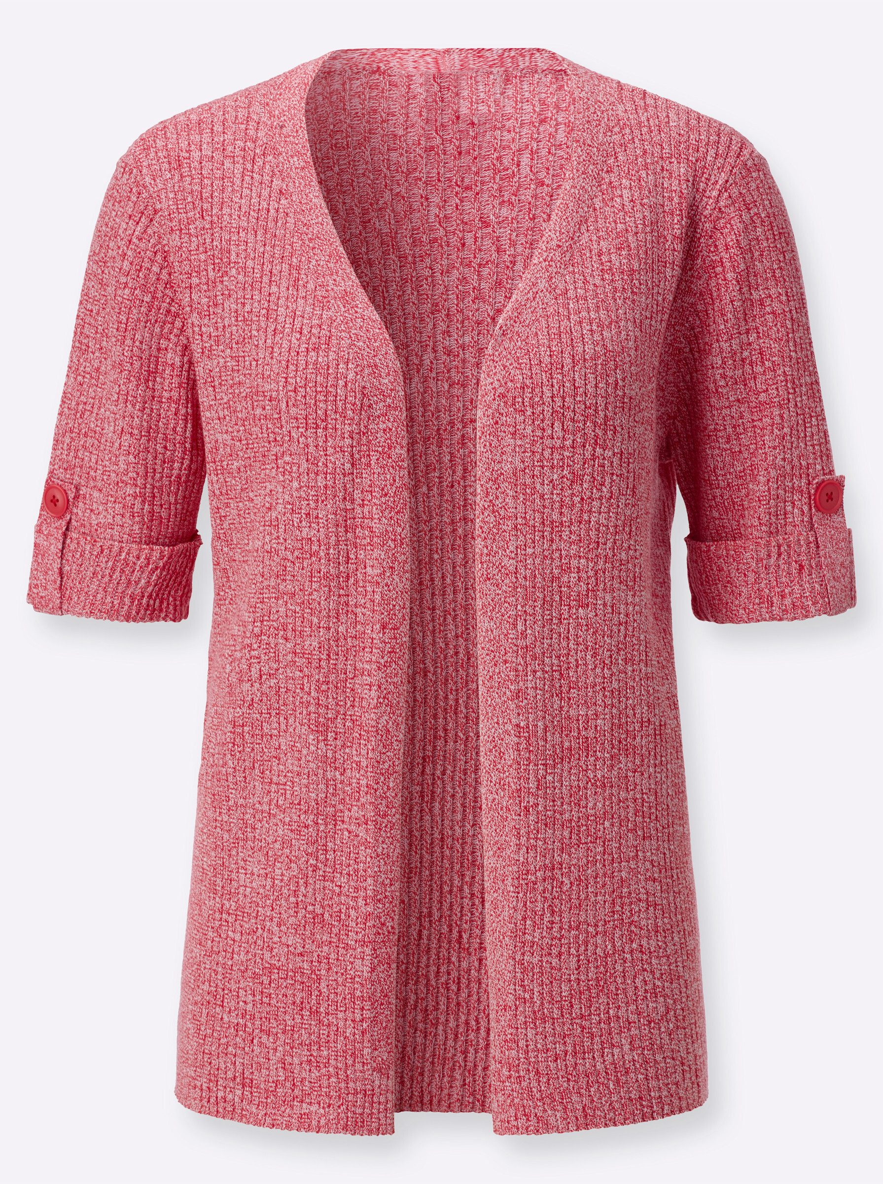 Strickjacke Strickjacke Kurzarm Rippoptik