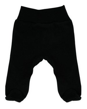 Makoma Schlupfhose Baby Hose mit Fuß für Neugeborene Schwarz / Grau (Set, 2-tlg., 2er-Pack) 100% Baumwolle