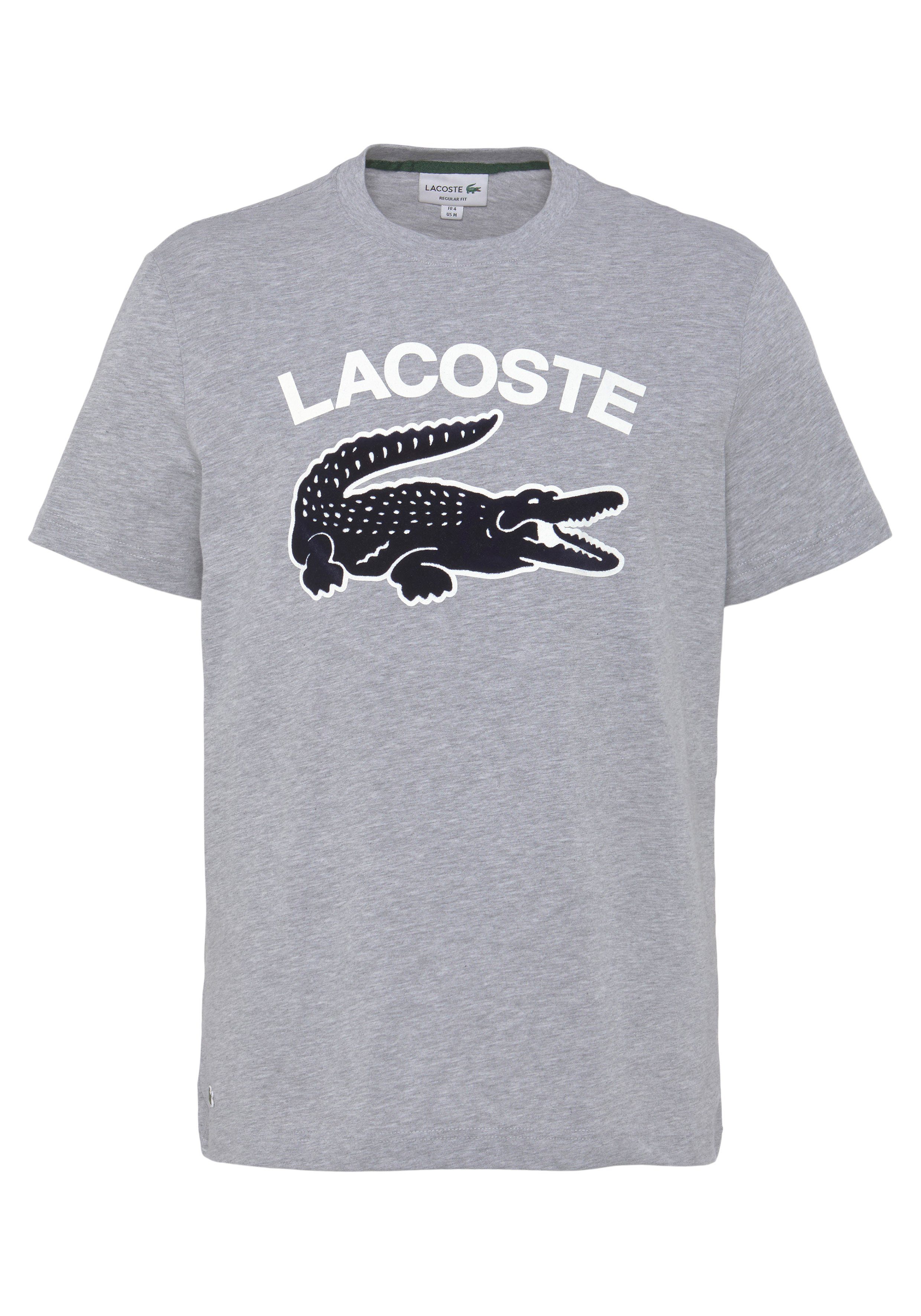 Lacoste T-Shirt, LACOSTE-Schriftzug und Krokodilaufdruck