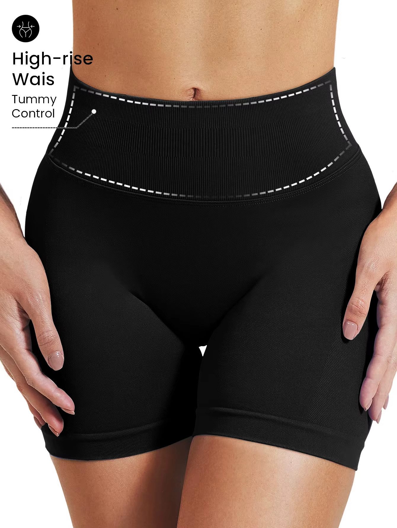 Athlix Leggings 2er Pack Damen Sport Shorts Invisible Scrunch Butt Lifting Gym Workout 2 Stück, figurbetont, elastisch, hoher Bund