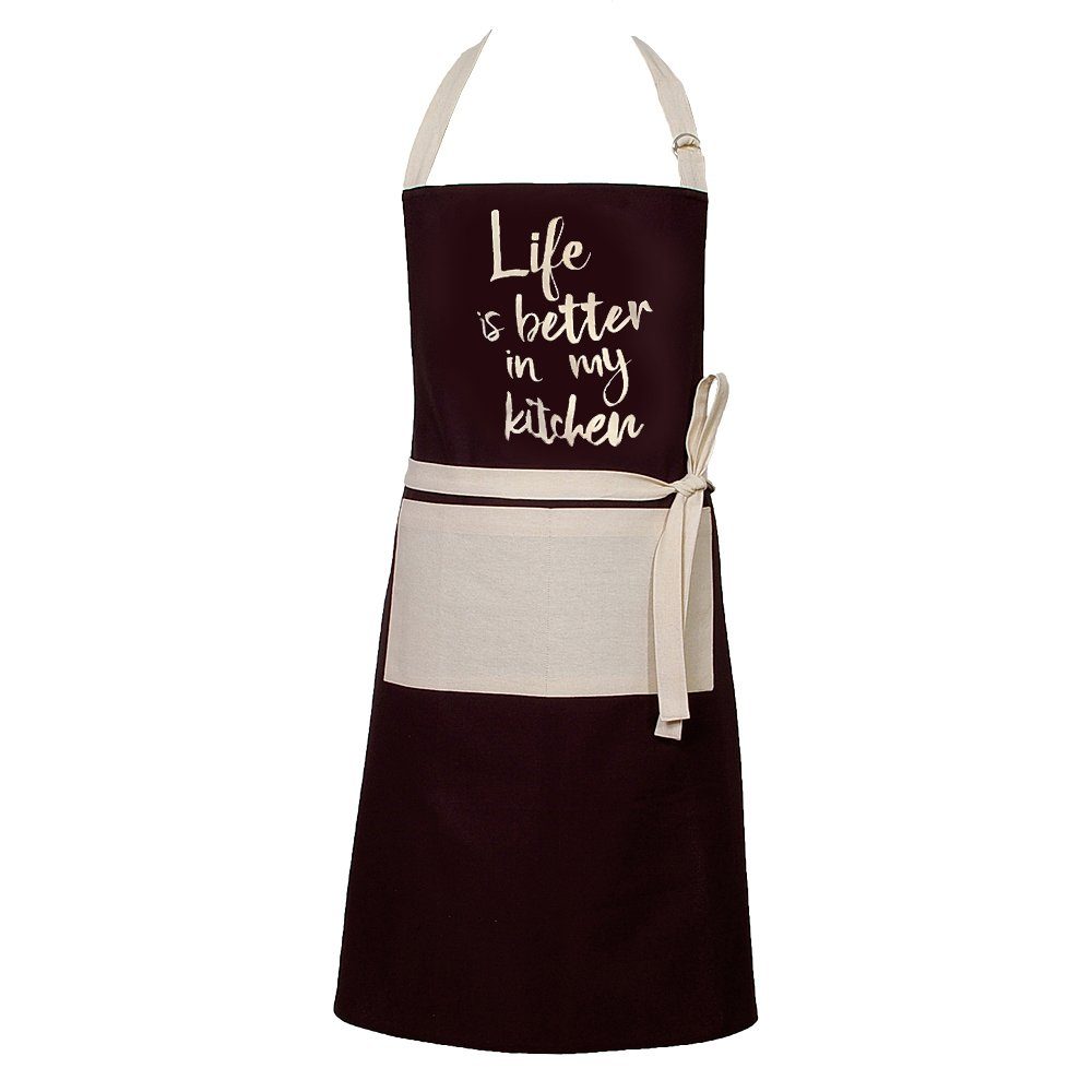 matches21 HOME & HOBBY Kochschürze Kochschürze Küchenschürze Life is better günstig online kaufen