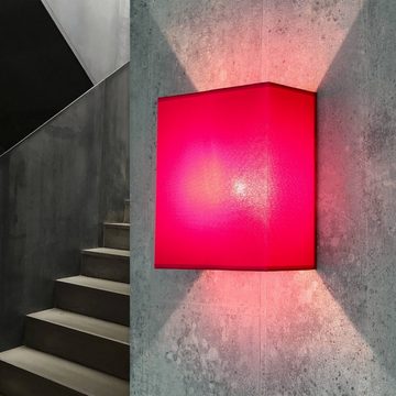 Licht-Erlebnisse Wandleuchte ALICE, ohne Leuchtmittel, Wandleuchte Stoffschirm Pink eckig modern Flur Wohnzimmer Lampe