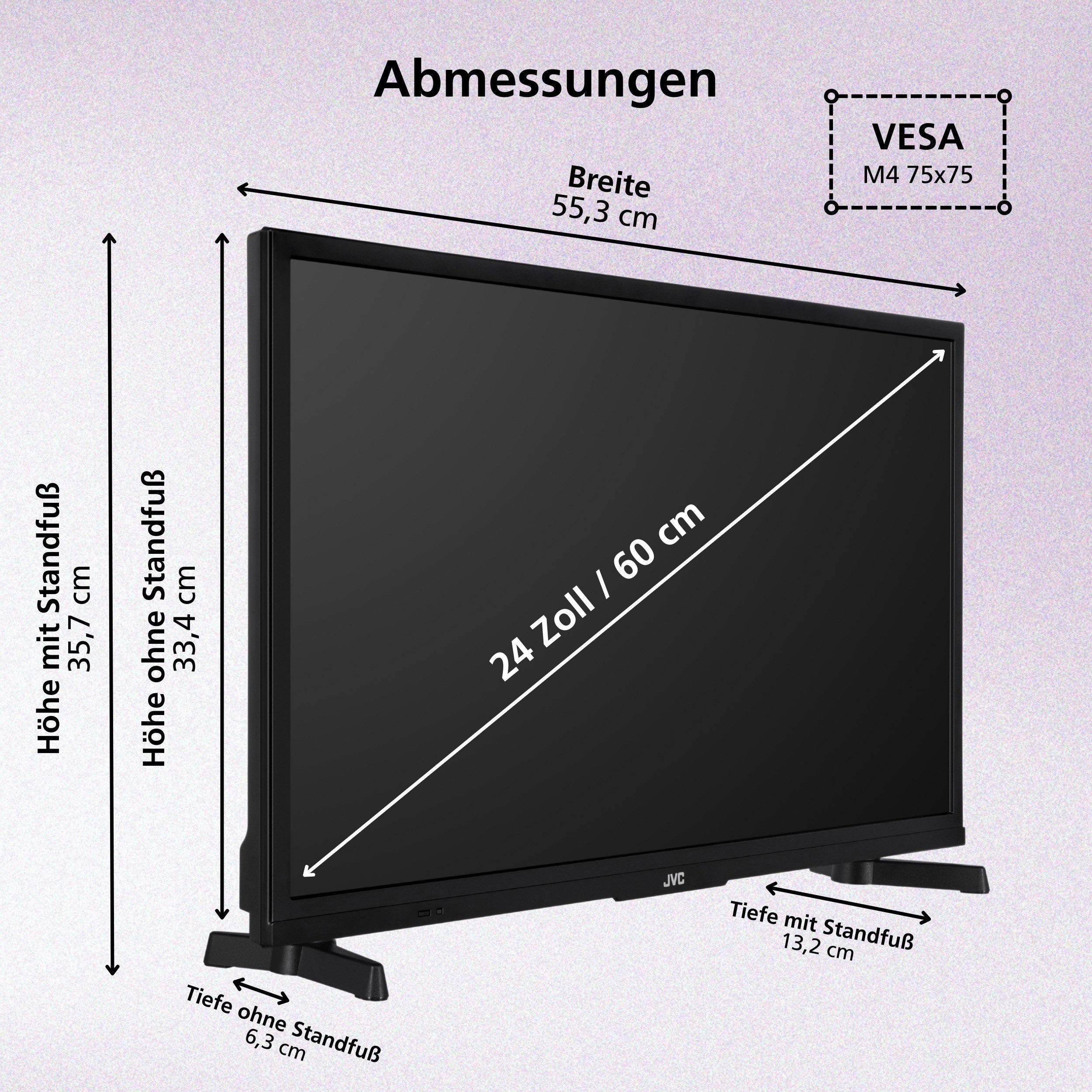 JVC LT-24VRH3555 LCD-LED Fernseher (60 cm/24 Zoll, HD-ready, Fire TV, Fire TV / Smart TV, HDR, Alexa Built-In, Triple-Tuner)
