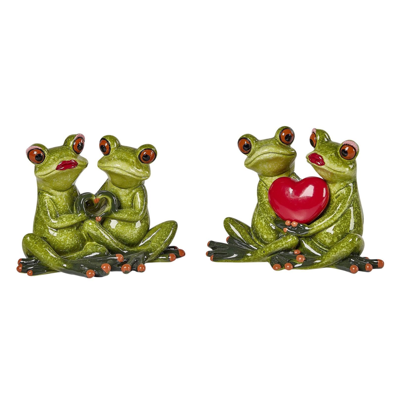 formano Sammelfigur Froschpaar mit Herz 2er Set 12 cm handbemalte Dekofigur