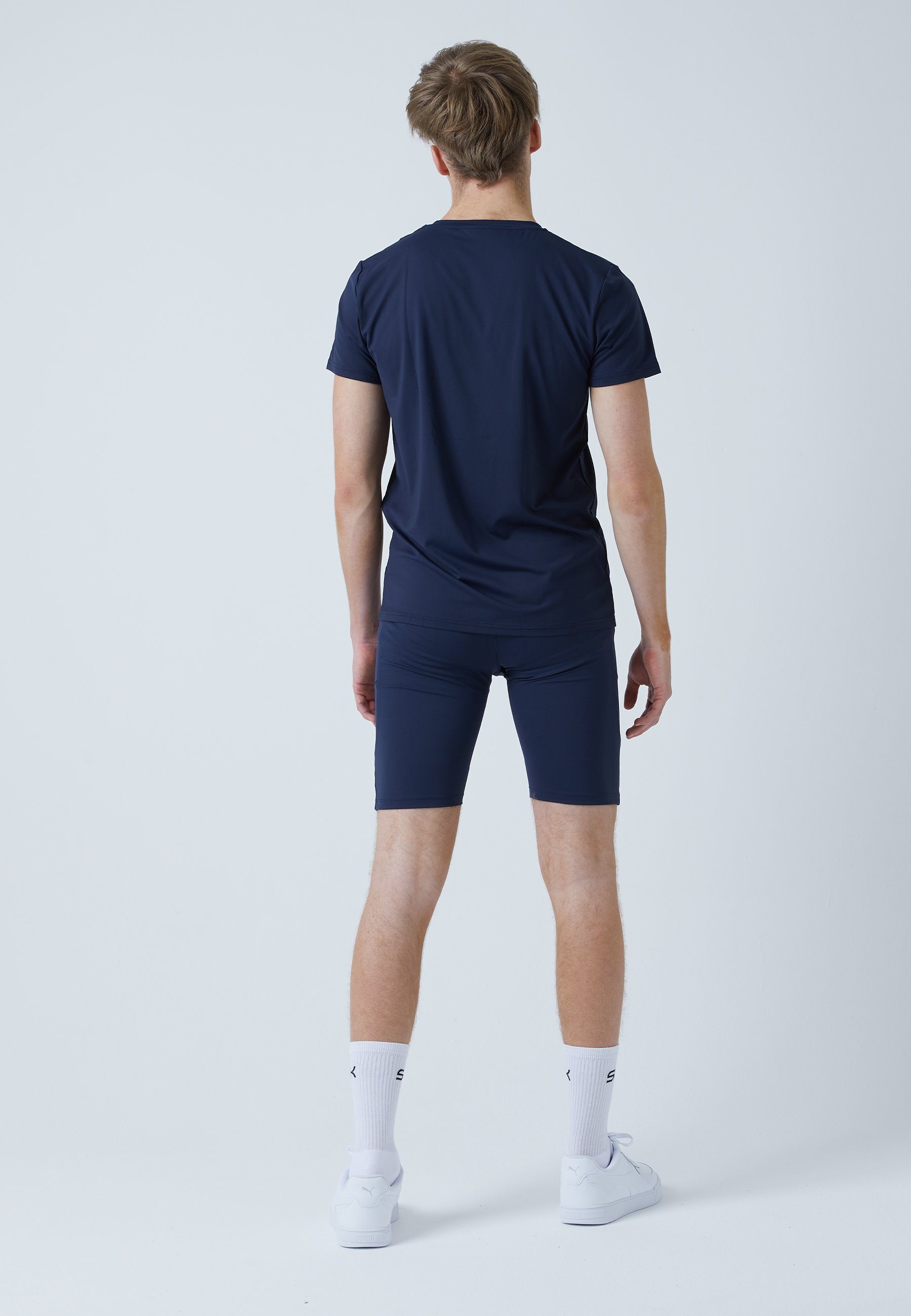 Herren Tights Short Jungen Radlerhose & navy Taschen mit Tennis blau SPORTKIND Funktionsshorts
