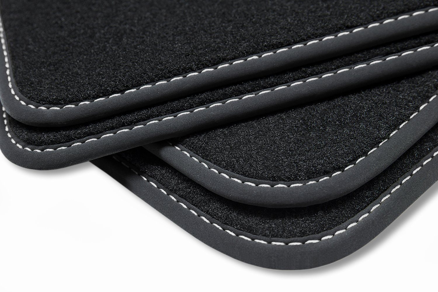 Fußmatten für BMW 3er E46 M3 Edition Premium Velours Autoteppich Matten in  Original Qualität 4-teilig Set Schwarz + M Farben