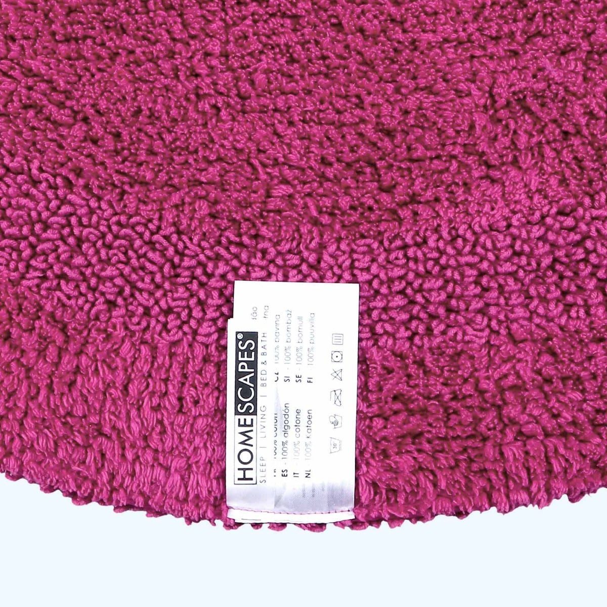 Homescapes Badematte Runde Battematte himbeer 80 cm aus 100% Baumwolle, Höhe 20 mm, rund, Φ 80 cm – Bild 3 von 3