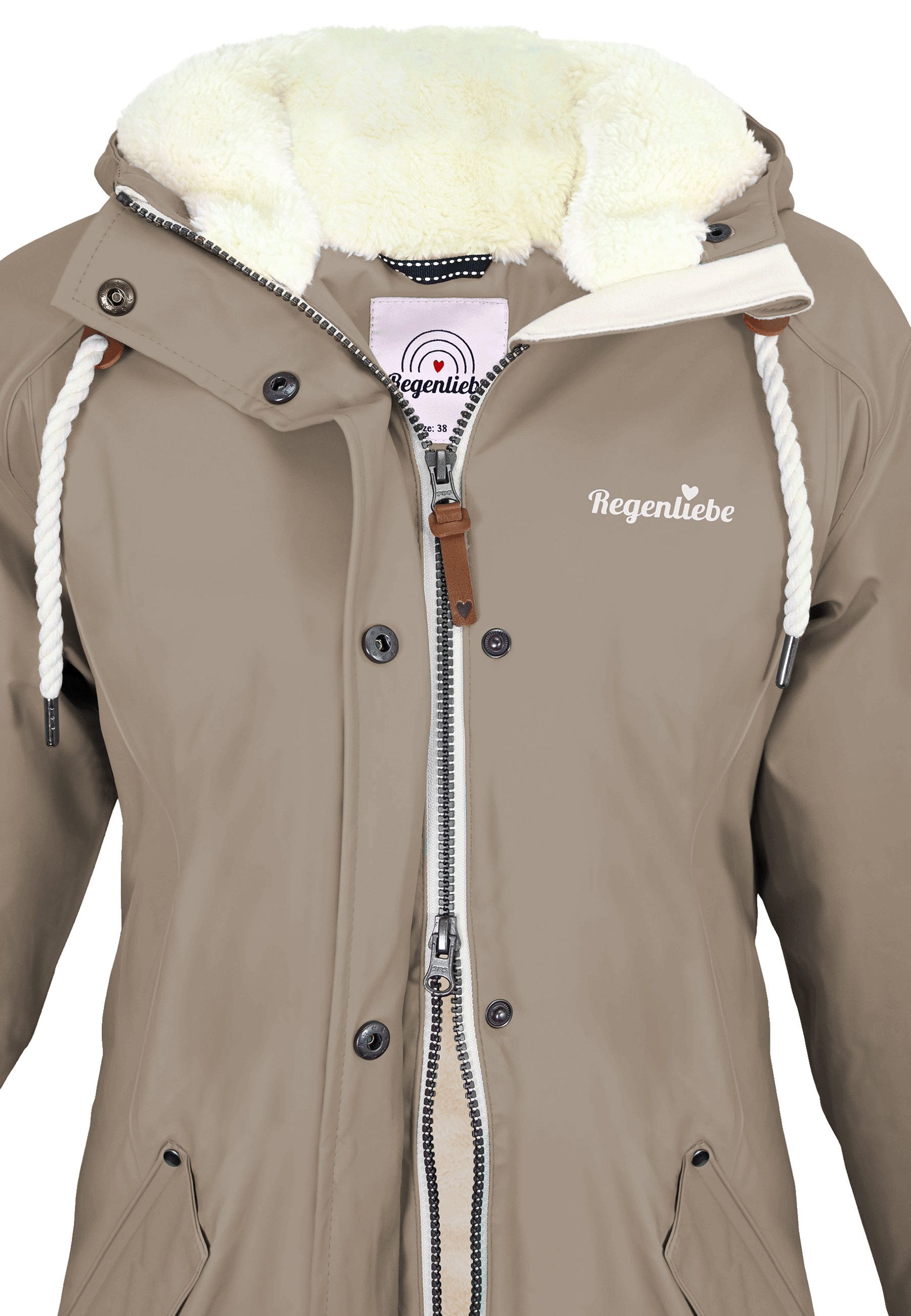Regenliebe Regenjacke Friesennerz Regenparka mit Teddyfleece gefüttert