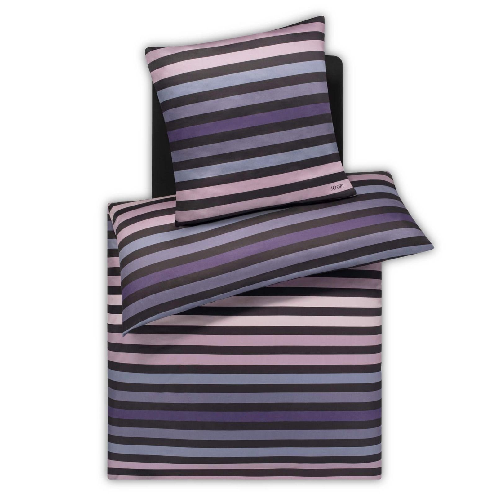 JOOP! Постельное белье Tone 4103 5 Violett, Mako-Satin, 2 teilig, Gestreift, Logo