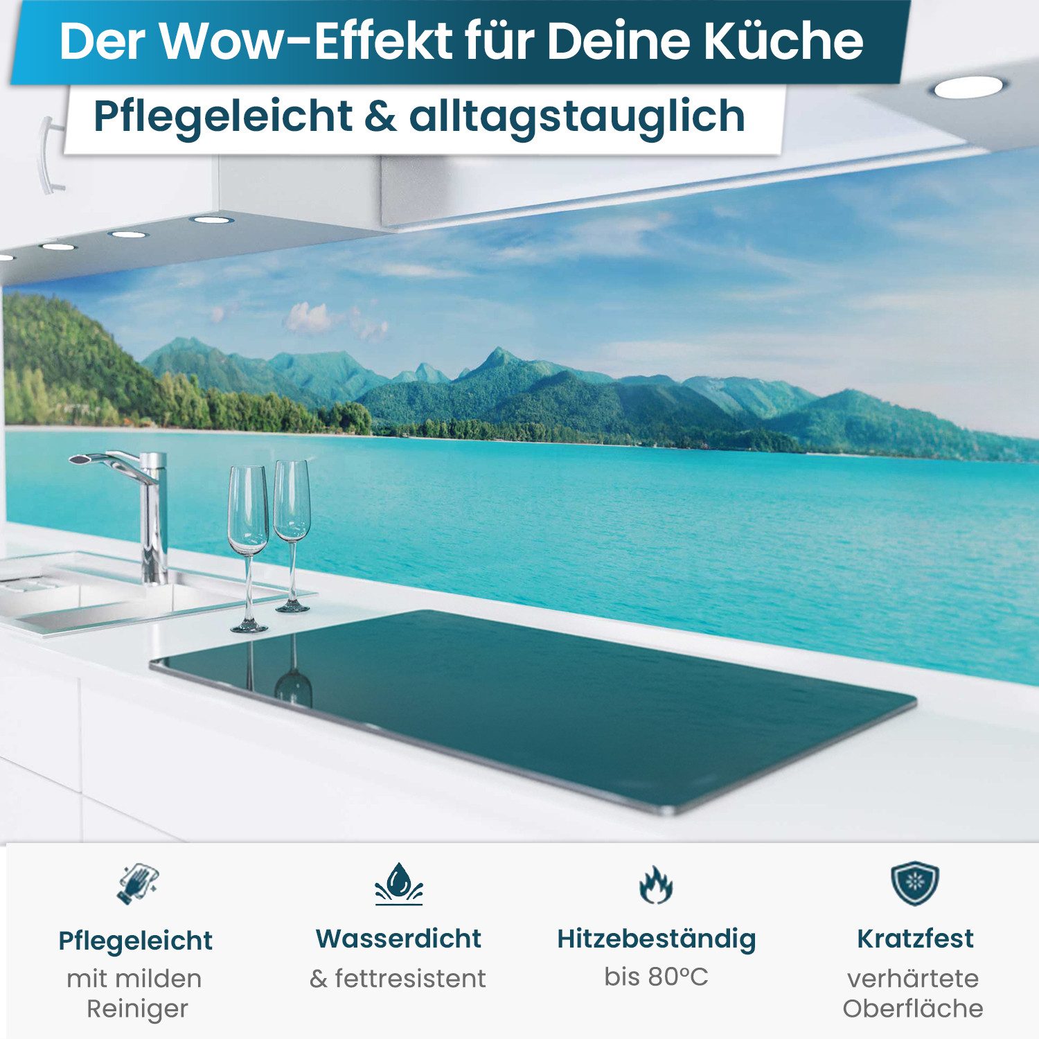 danario Küchenrückwand Folie selbstklebend - Matt - Spritzschutz Küche - ve günstig online kaufen