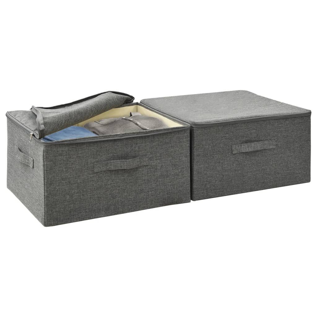 vidaXL Aufbewahrungsbox NA Aufbewahrungsboxen 2 Stk Stoff 43x34x23 cm Anthrazit