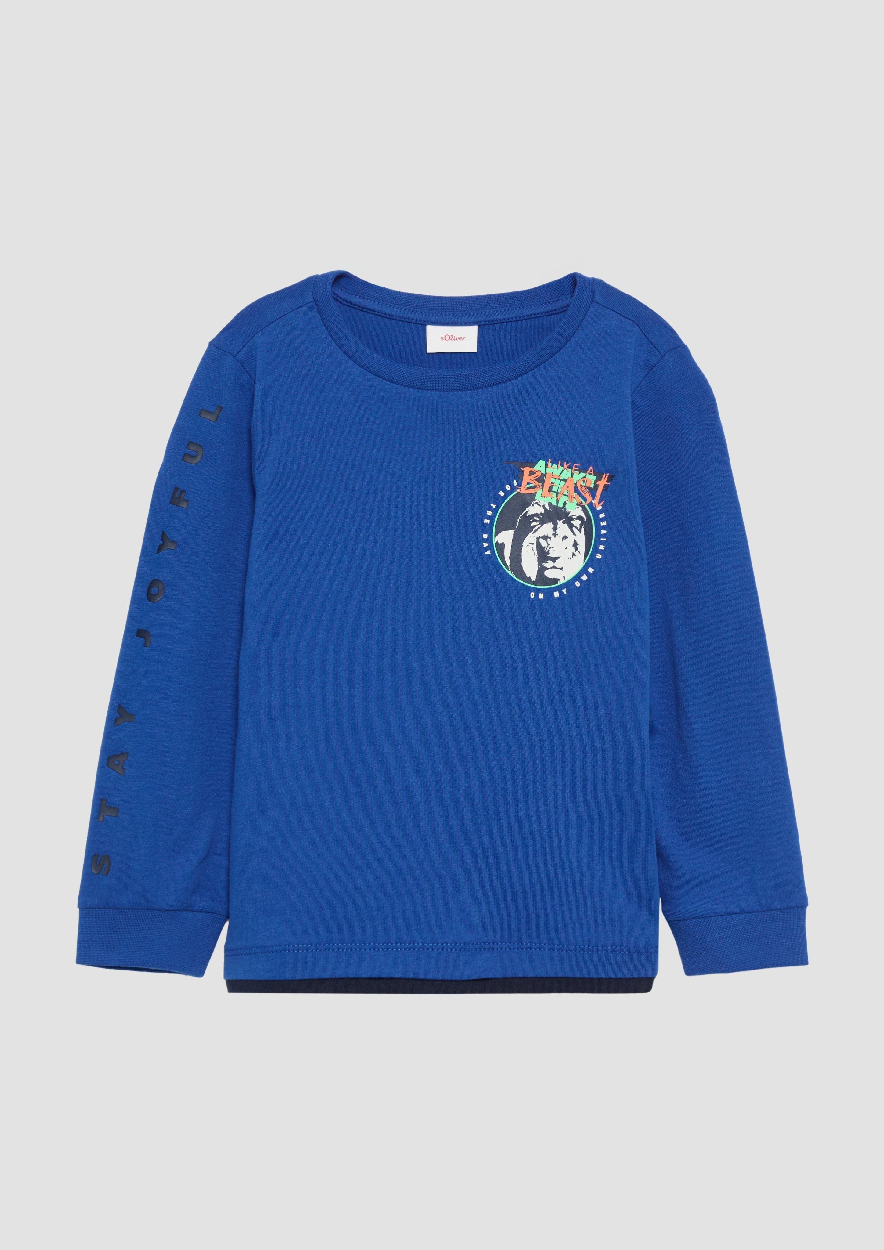 Langarmshirt Longsleeve mit gummierten Prints