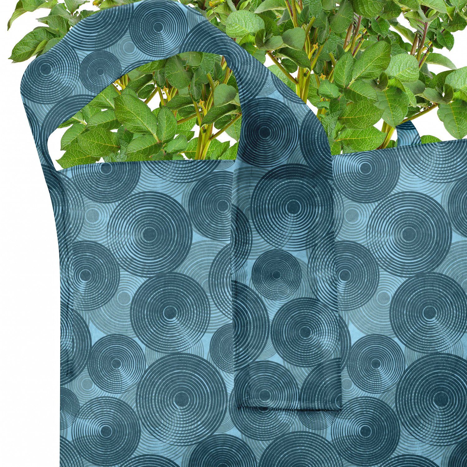 für Pflanzkübel hochleistungsfähig Griffen Tile mit Pflanzen, Abakuhaus Blau Abgerundete Stofftöpfe Kreis-Punkte