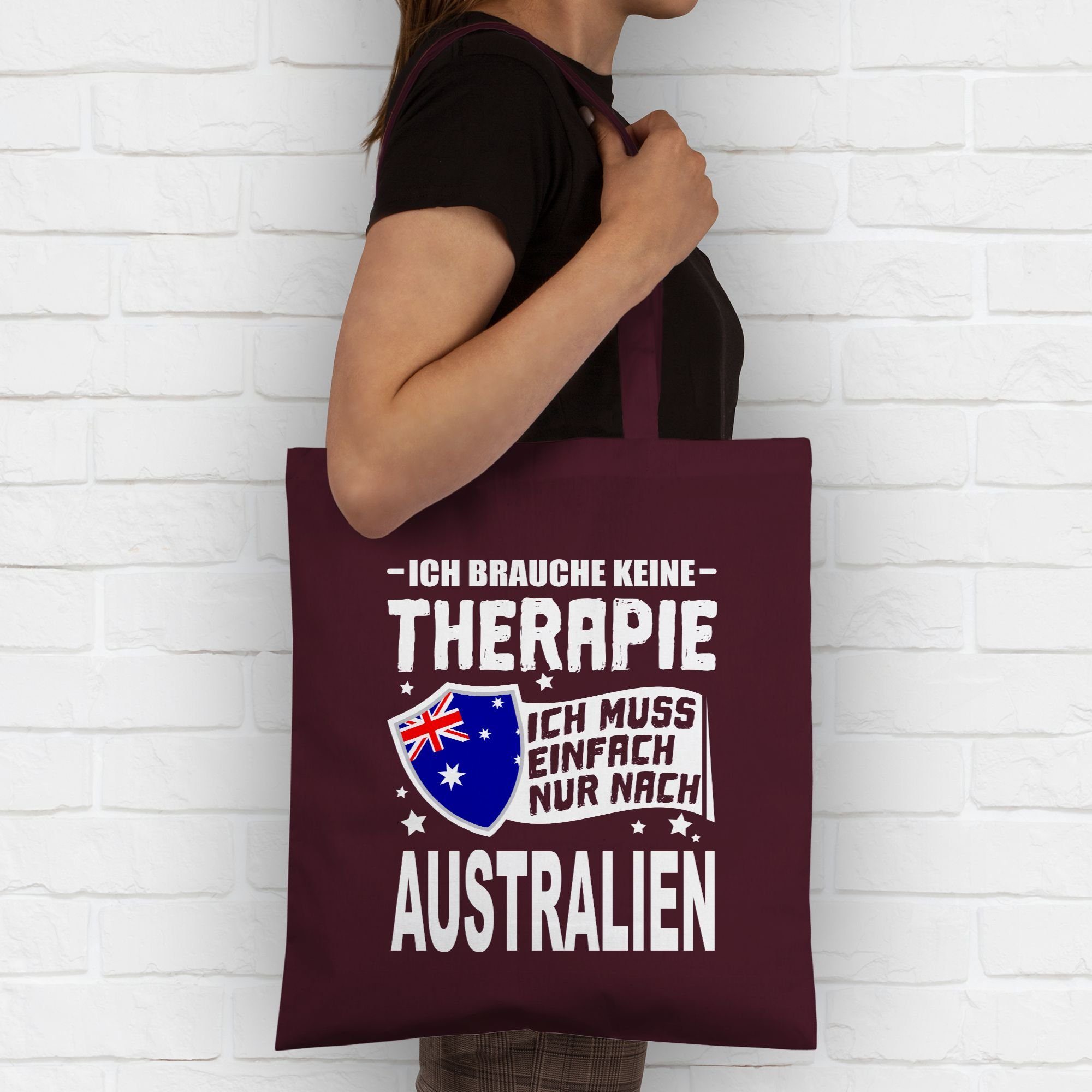 Ich Länder Australien - Ich weiß, einfach nach nur Wappen Shirtracer 2 Umhängetasche brauche muss Therapie keine Bordeauxrot