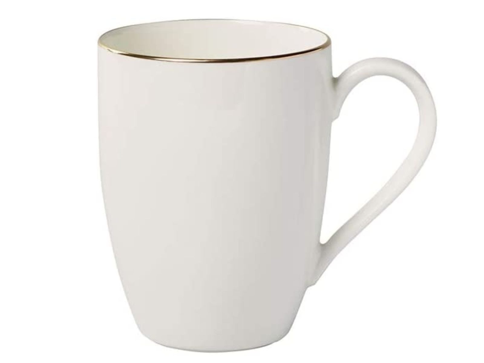 Villeroy & Boch Becher Signature Anmut Gold Becher mit Henkel 0,35 l, Premium Bone Porcelain, Anmut Gold Becher mit Henkel