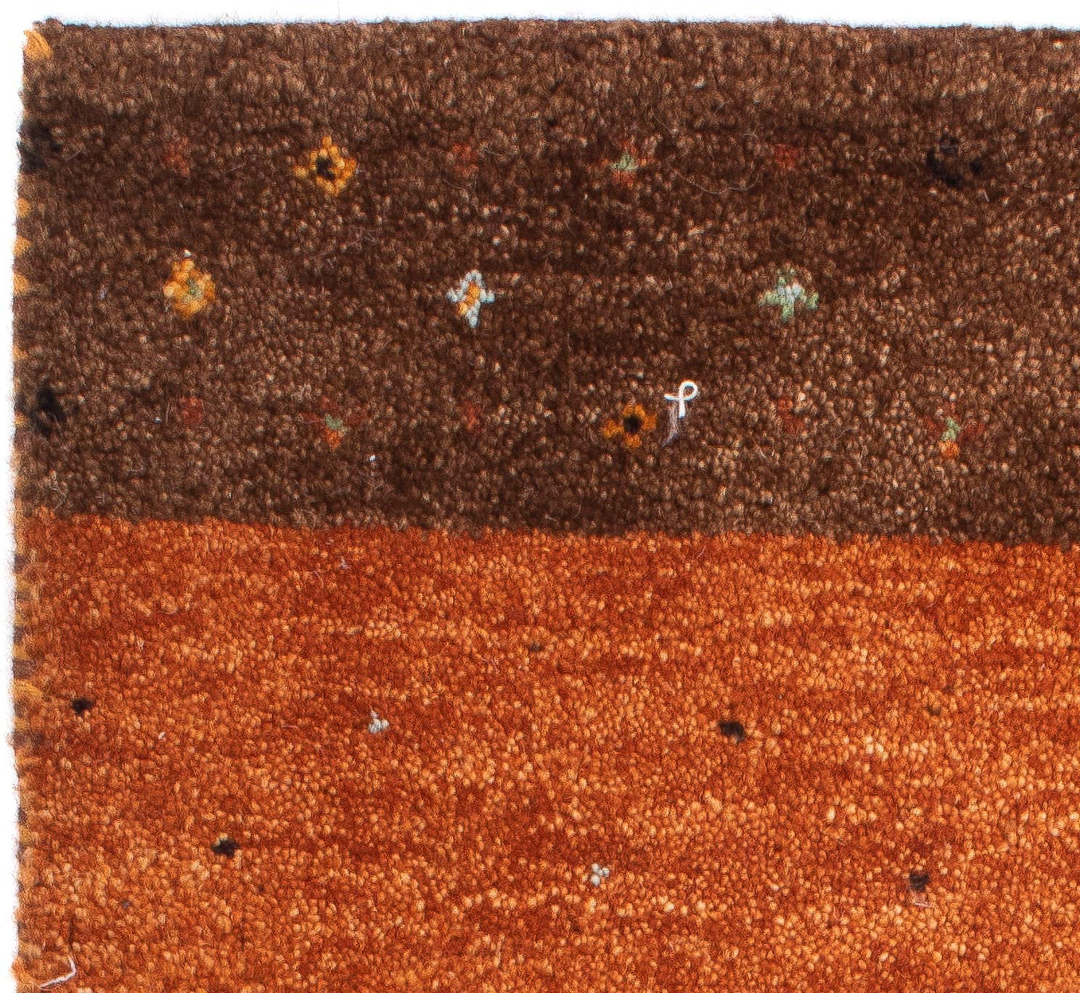 Wollteppich Gabbeh - Höhe: cm 12 dunkelrot, x mm, Einzelstück - Loribaft morgenland, Wohnzimmer, 60 rechteckig, Softy 110 