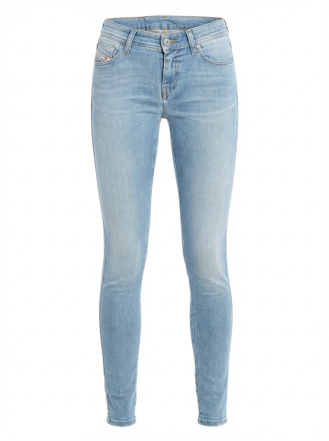 Diesel Skinny-fit-Jeans 2017 D-Slandy R096L Superstretch mit regulärem Bund, hellblau