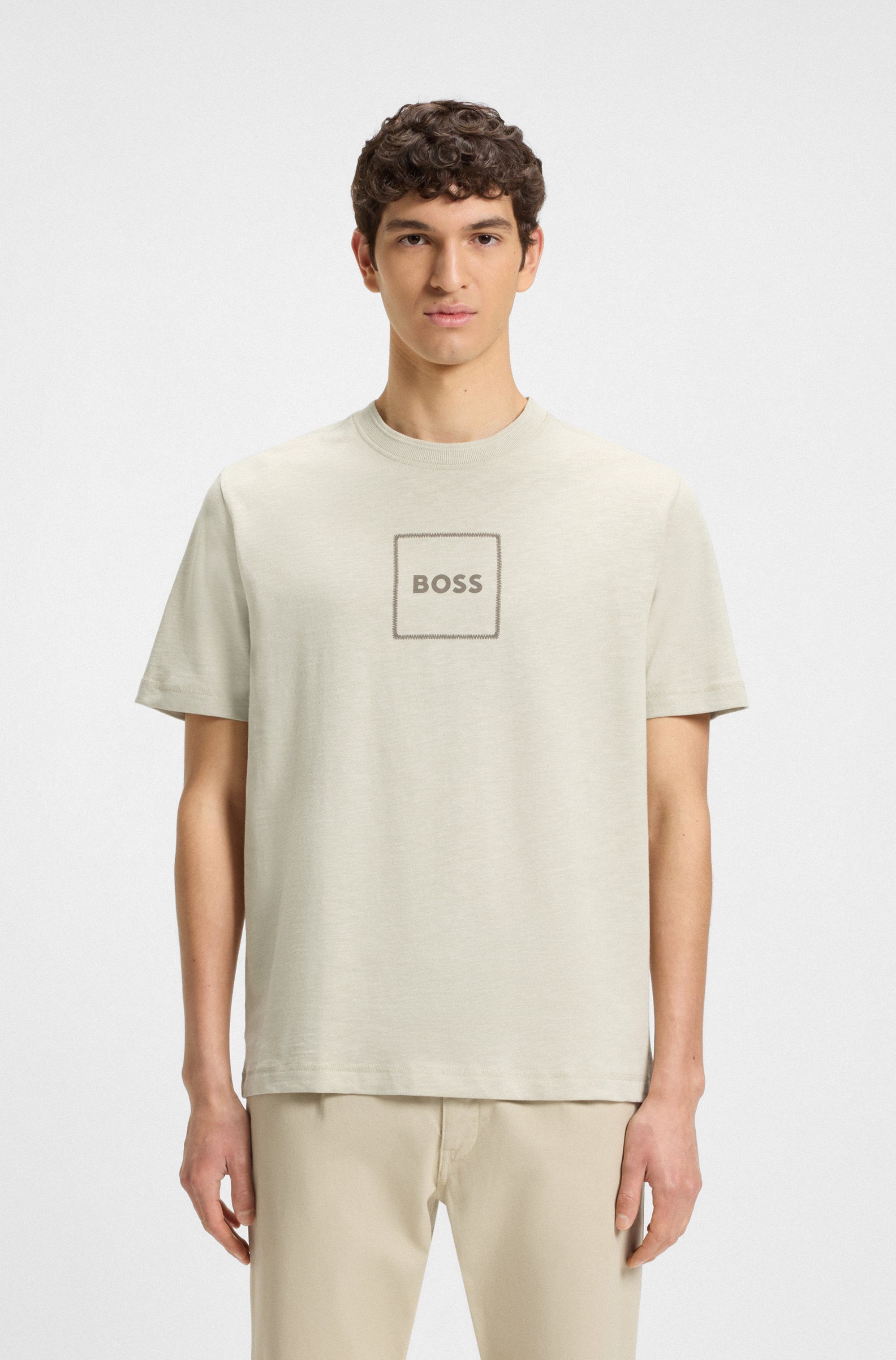 BOSS ORANGE T-Shirt Te_linenlogo mit BOSS günstig online kaufen