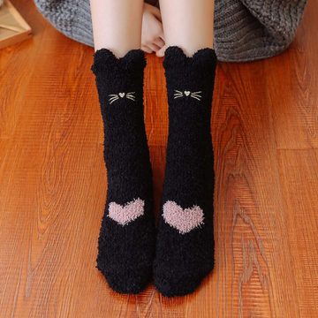 KIKI ABS-Socken Socken für Frauen Geschenke,Dicke Flauschige Socken Wintersocken
