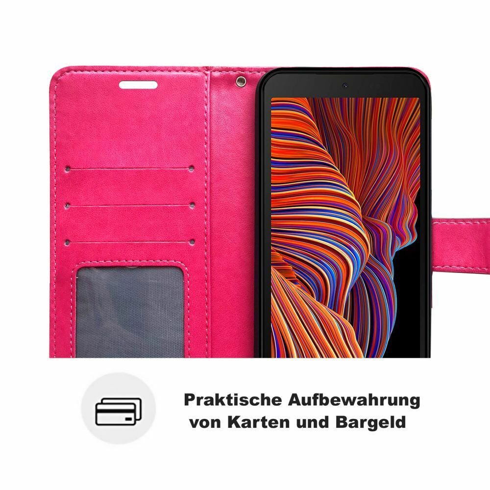 betterfon Handyhülle Handytasche für Samsung Galaxy XCover 5 Wallet Case Cover Handyhülle, Wallet Case mit Kartenfächern Magnetverschluss und weicher Innenhülle