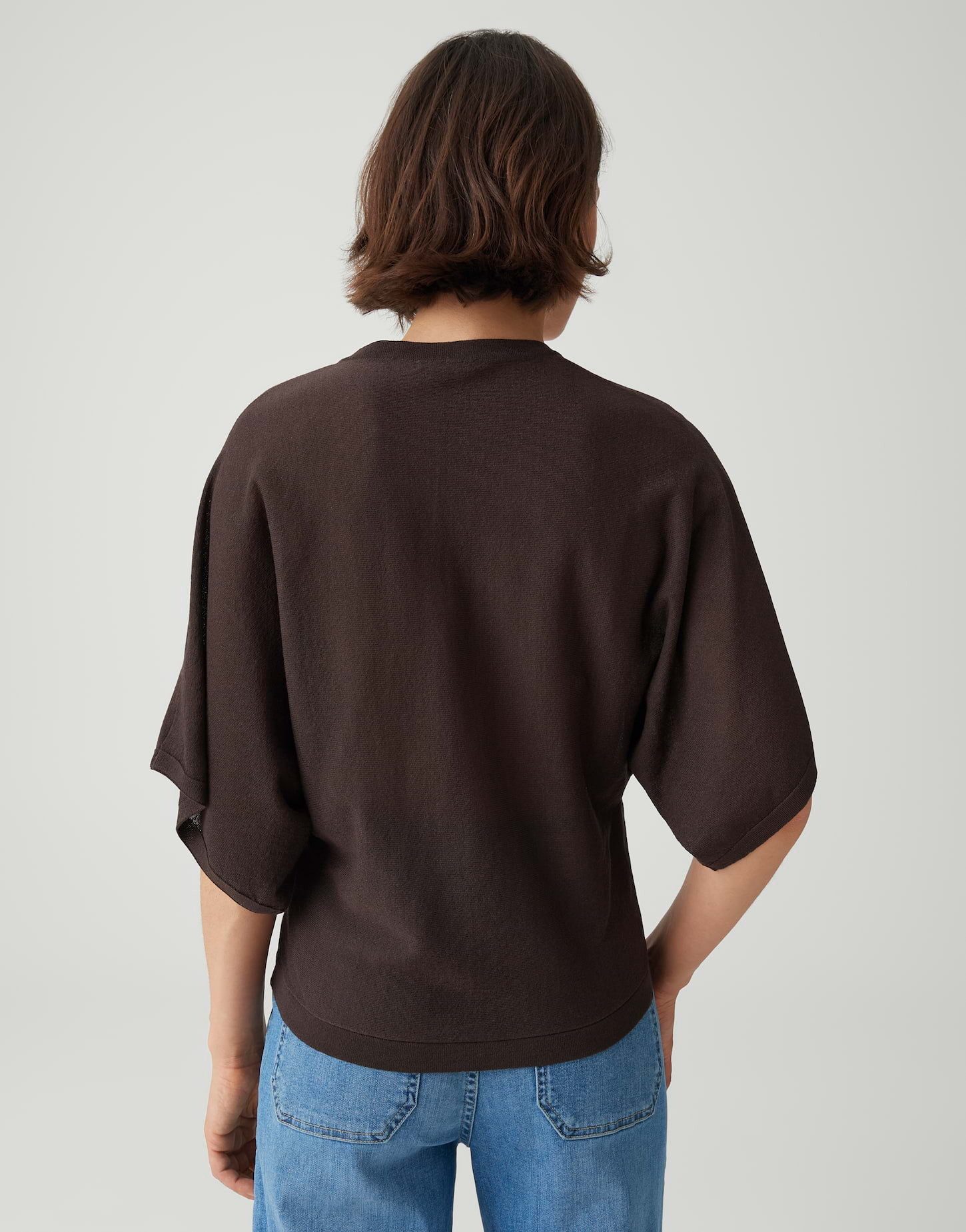 OPUS Strickpullover mit Fledermausärmel Leichte Transparenz für feminine Looks