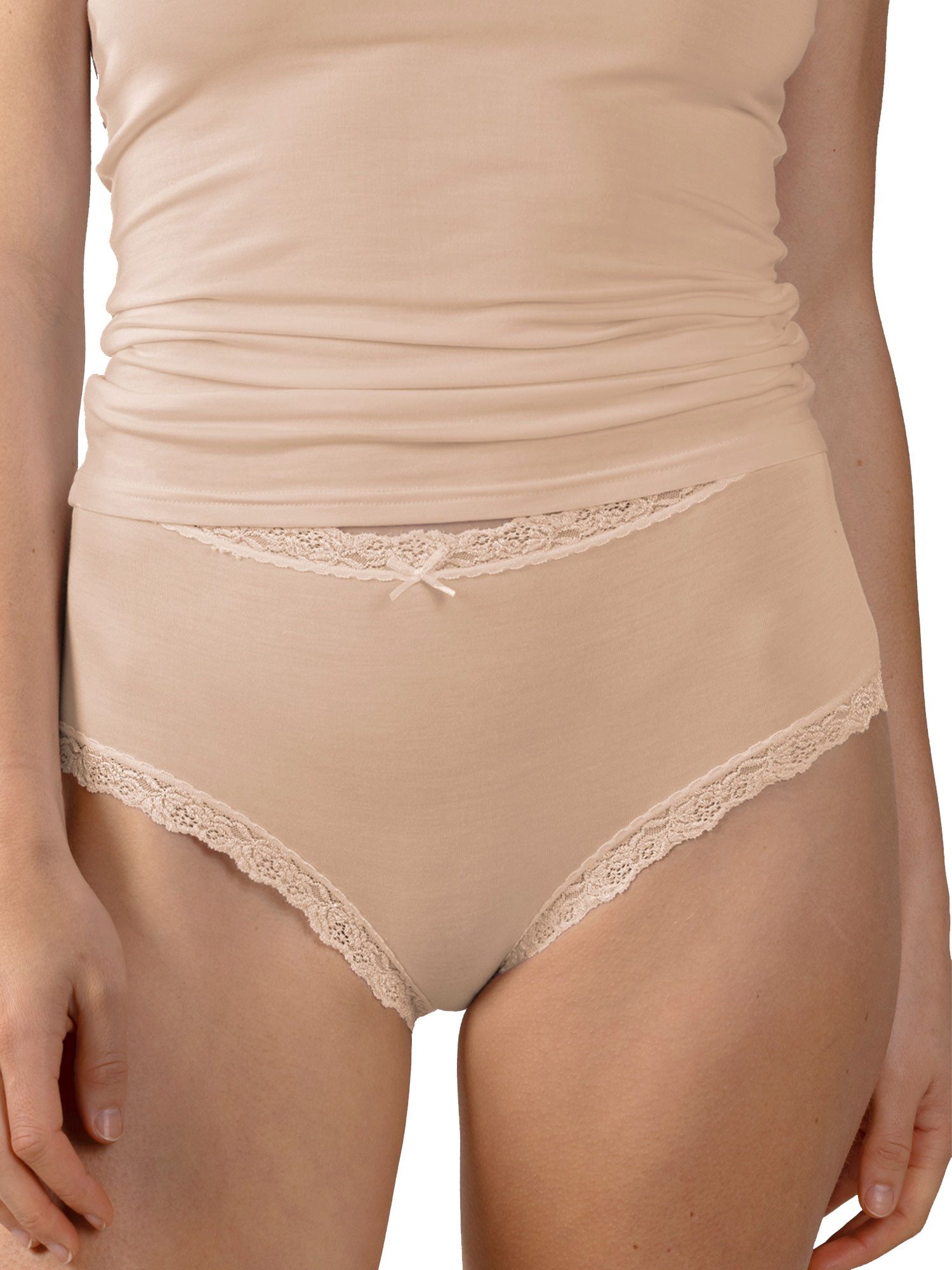 Nina Von C. Taillenslip 6er Pack Damen Taillenslip Multiple Packs (Packung, 6-St) hoher Modal-Anteil, weich, romantische & glänzende Blütenspitze – Bild 3 von 4