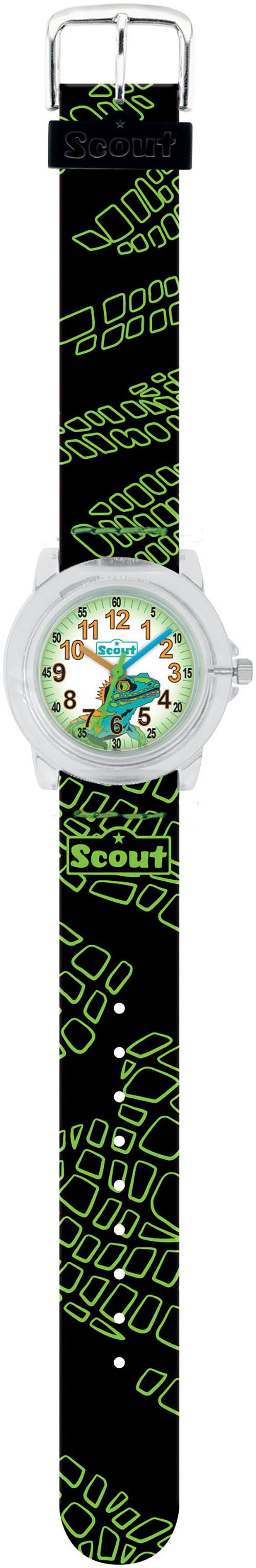 Scout Quarzuhr Crystal 280305053, Armbanduhr, Kinderuhr, Lernuhr, Geschenkidee, Schulanfang, Jungen,Dino