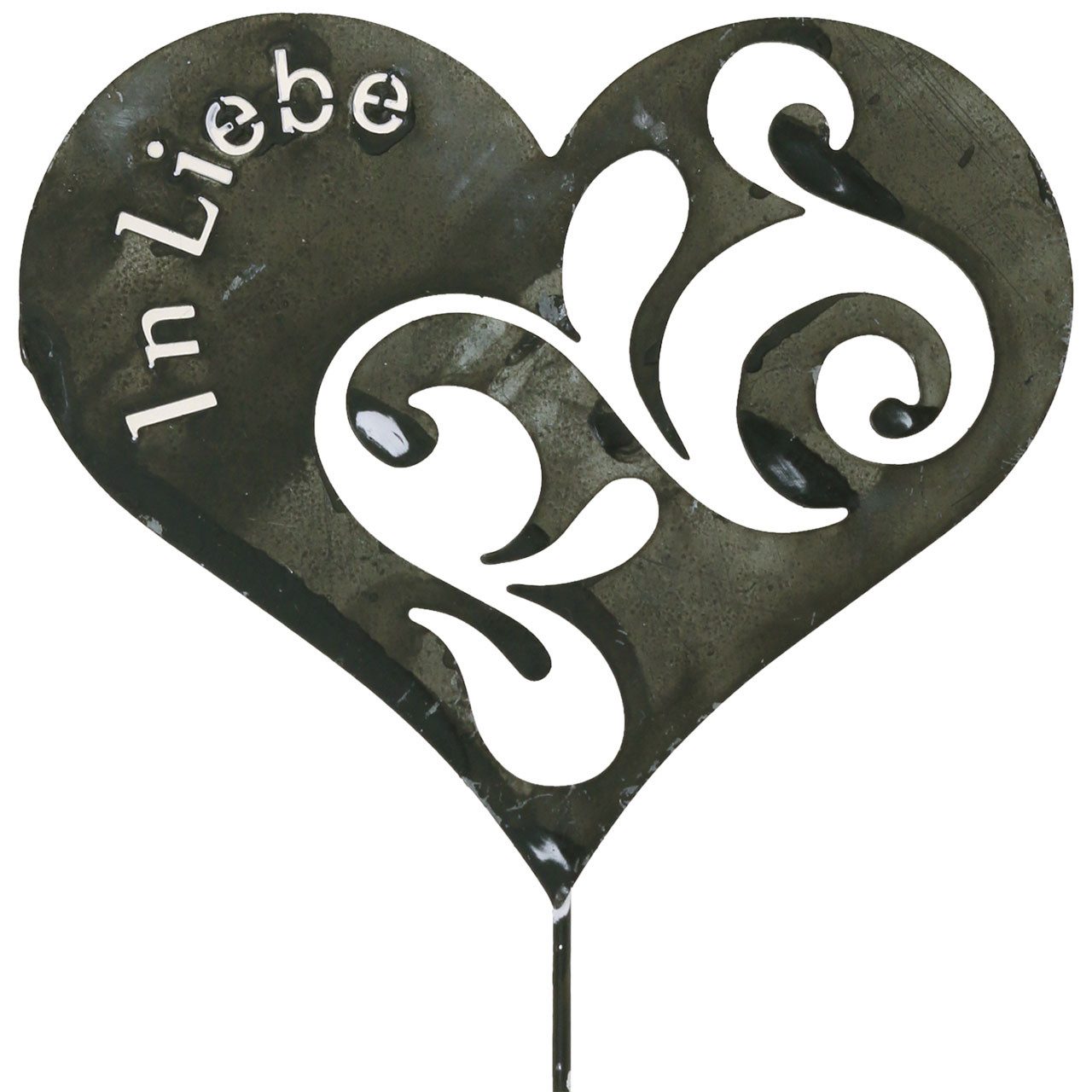 Viana Engelfigur Herzförmiger Trauerstecker mit Spruch für stilvolle Gedenkdekoration