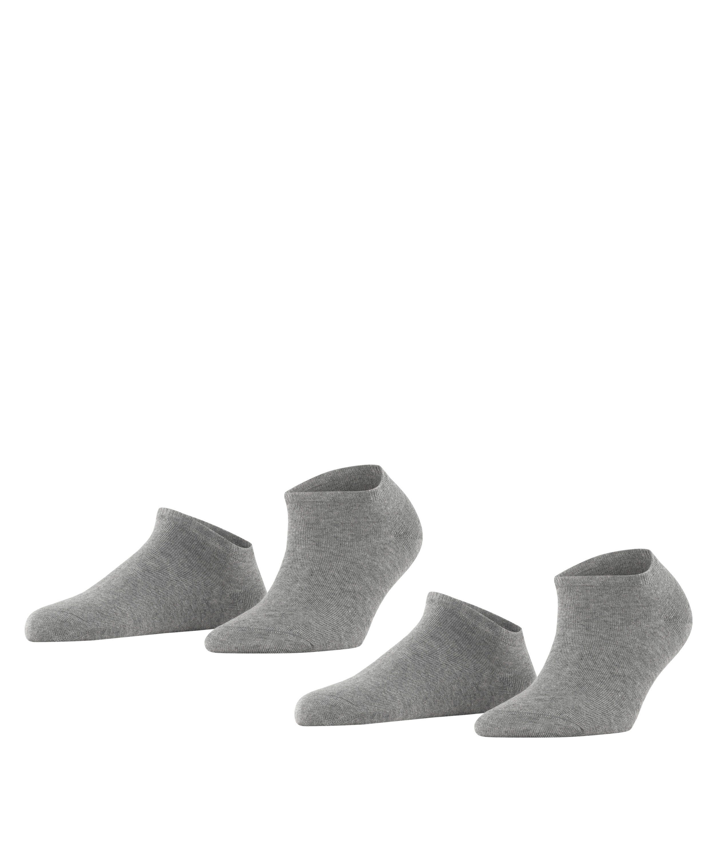 Esprit Sneakersocken Uni 2-Pack (2-Paar) mit hohem Baumwollanteil light greymel. (3390)