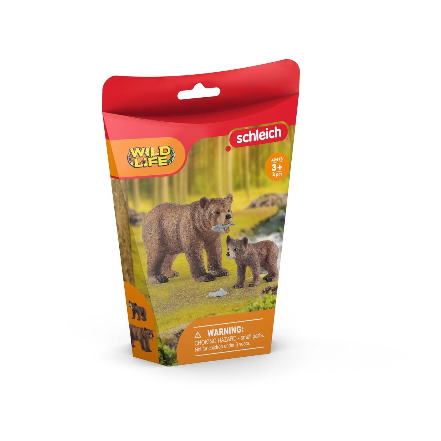 Schleich® Spielwelt Schleich 42473 - Grizzlybär-Mutter mit Jungem - Wild Life