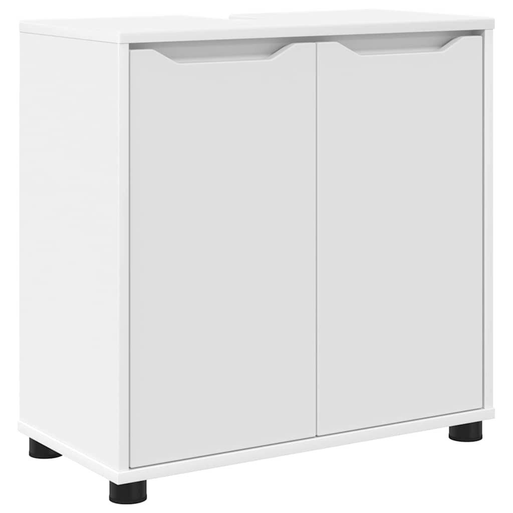 vidaXL Badezimmerspiegelschrank Badezimmerwaschbecken-Schrank mit Regal Weiß 60 x 30 x 60 cm (1-St)