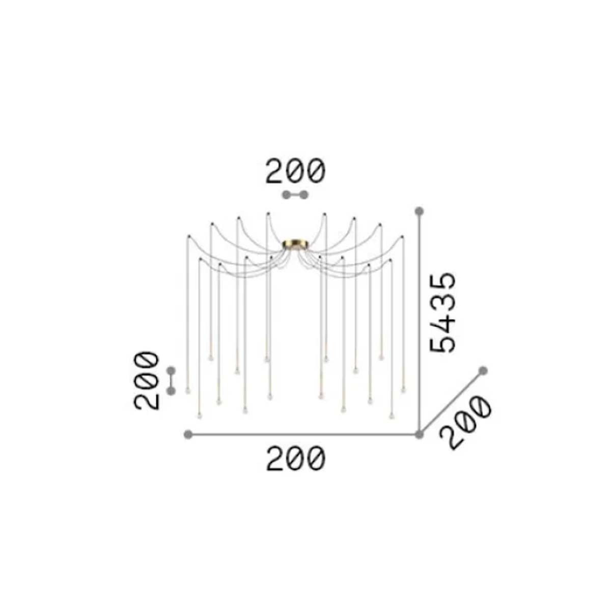 Ideal Lux Pendelleuchte Ideal Lux Lucciola SP16 Pendelleuchte, Schwarz, LED fest integriert, Extra-Warmweiß, Hängeleuchte