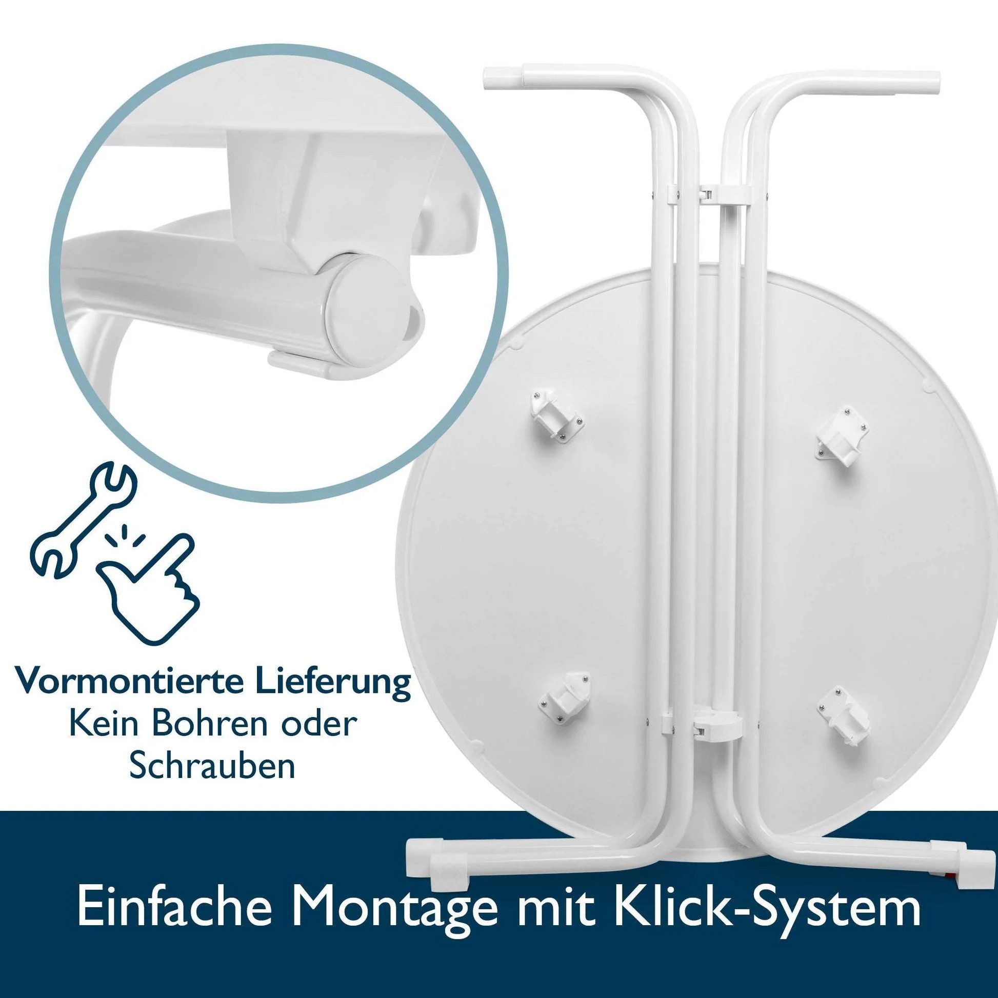 Beautissu Stehtisch Outdoor Stehtisch Bellini, klappbar, Ø80cm, Schwarz, mit Husse, inkl. Husse – wetterfest – kratzfest