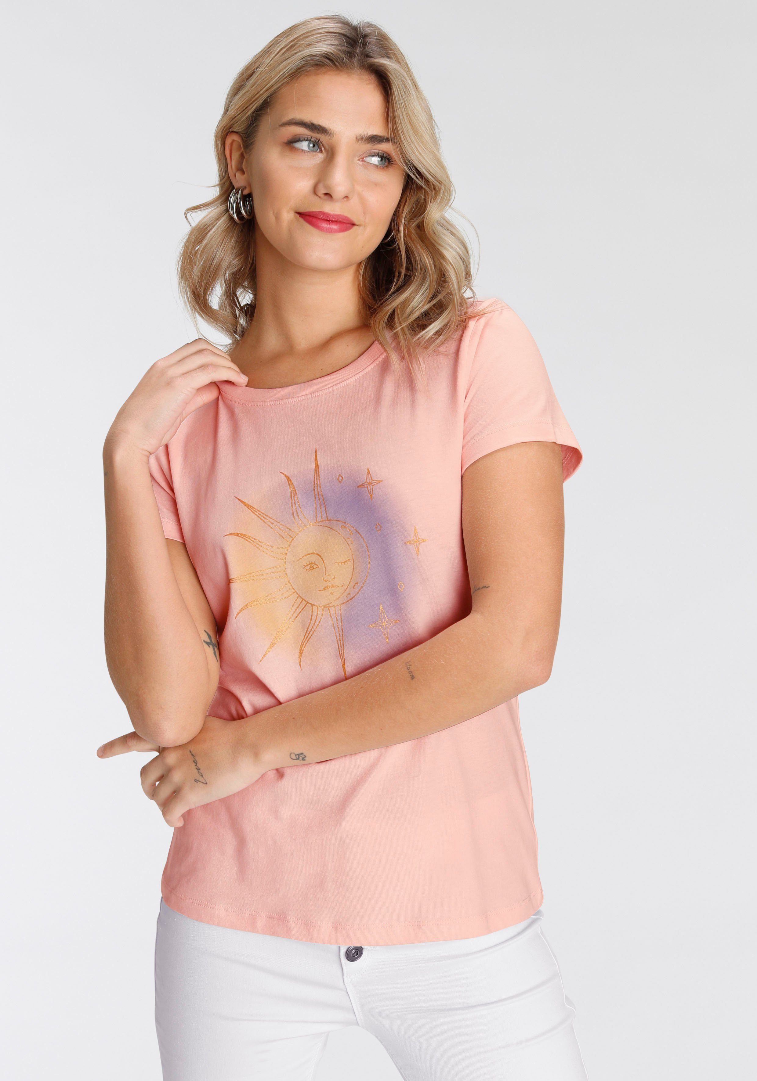 modischen Designs Print-Shirt in verschiedenen rosa AJC