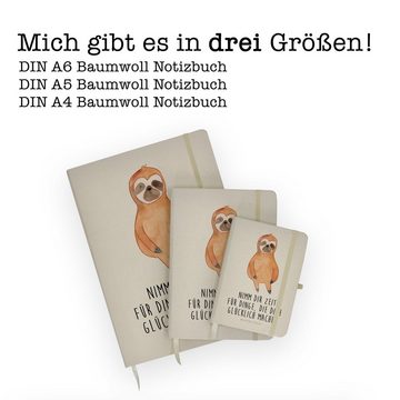Mr. & Mrs. Panda Notizbuch Faultier Zufrieden - Transparent - Geschenk, Schreibheft, Notizblock, Mr. & Mrs. Panda, Personalisierbar
