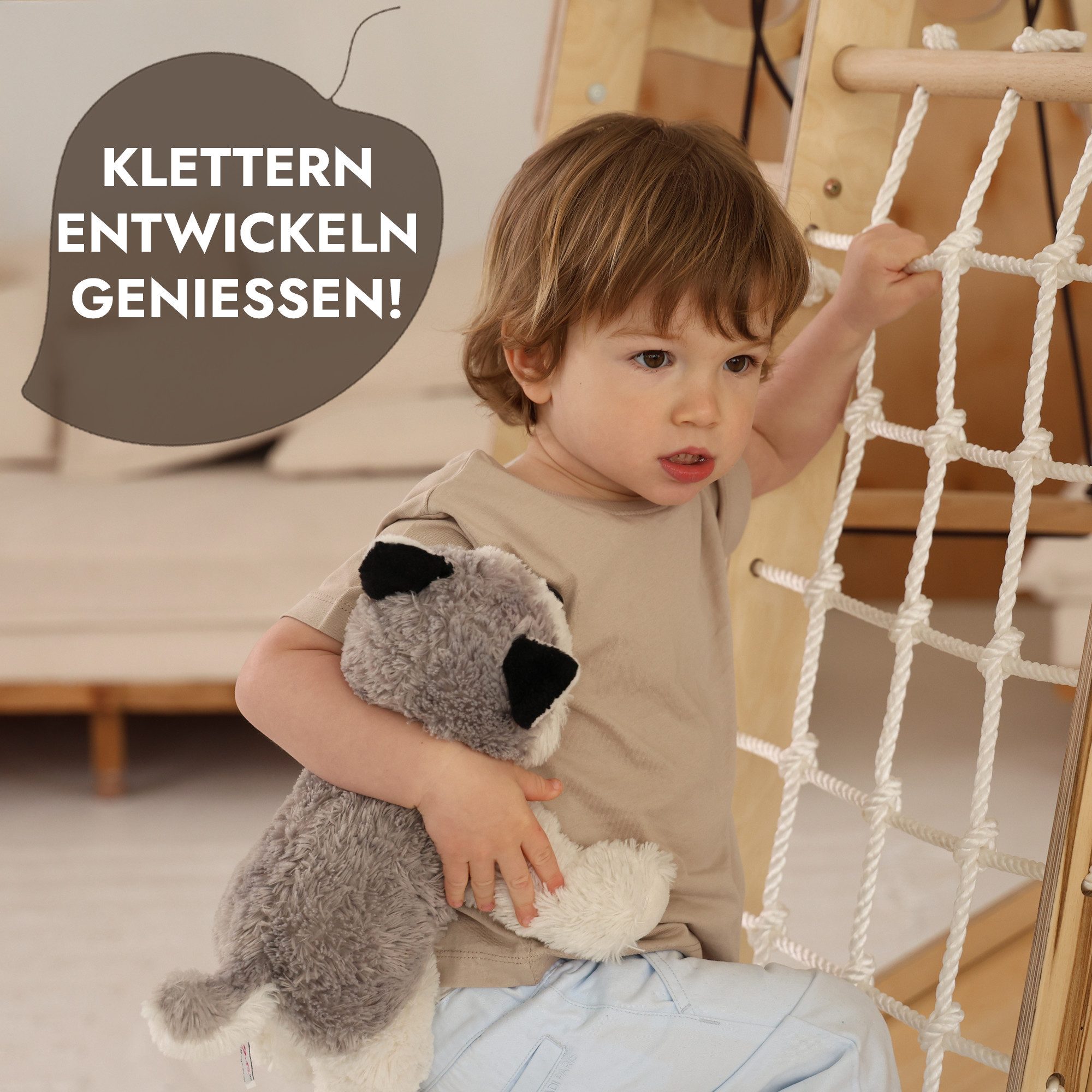 Goodevas Klettergerüst Multifunktionale Schwedenwand & Klettergerüst für Kinder, (Holz-Spielplatz mit Kletterbrett, Kletterseil, Kletterwand, Holzleiter, Rutsch – Bild 3 von 5