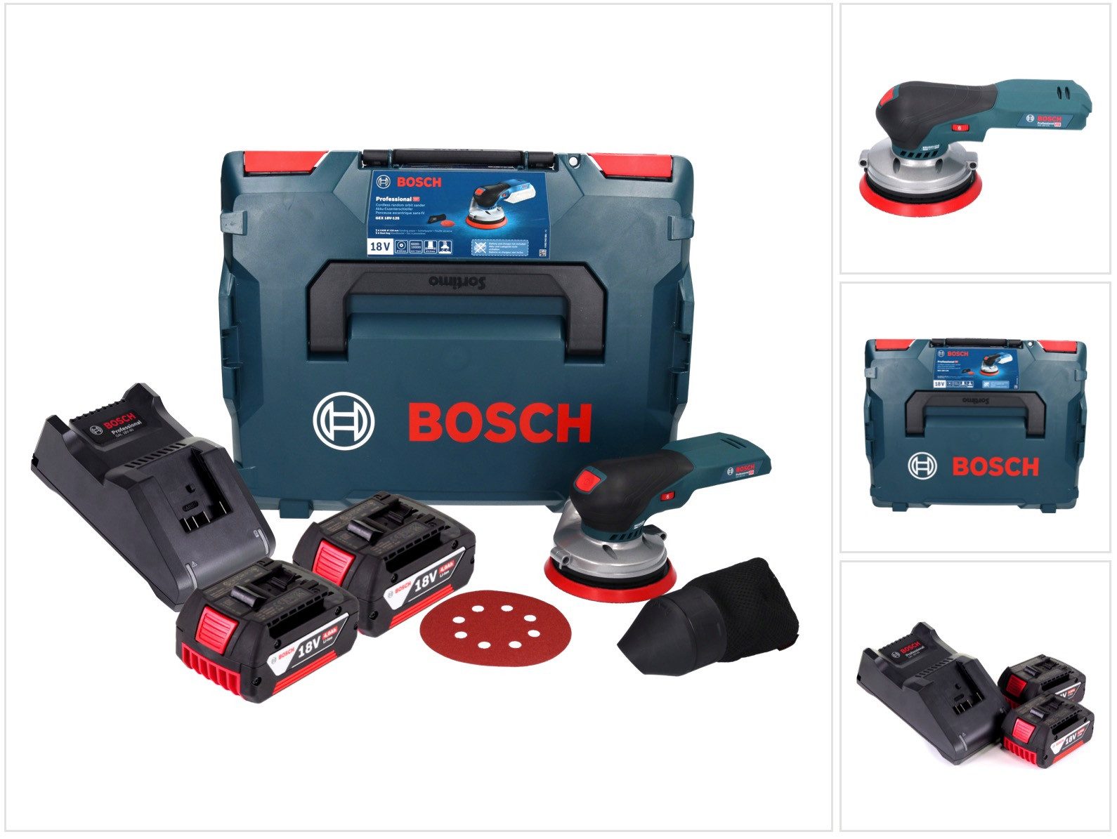 Bosch Professional Akku-Exzenterschleifer GEX 18V-125 Professional Akku Exzenterschleifer 18 V 125 mm Brushless