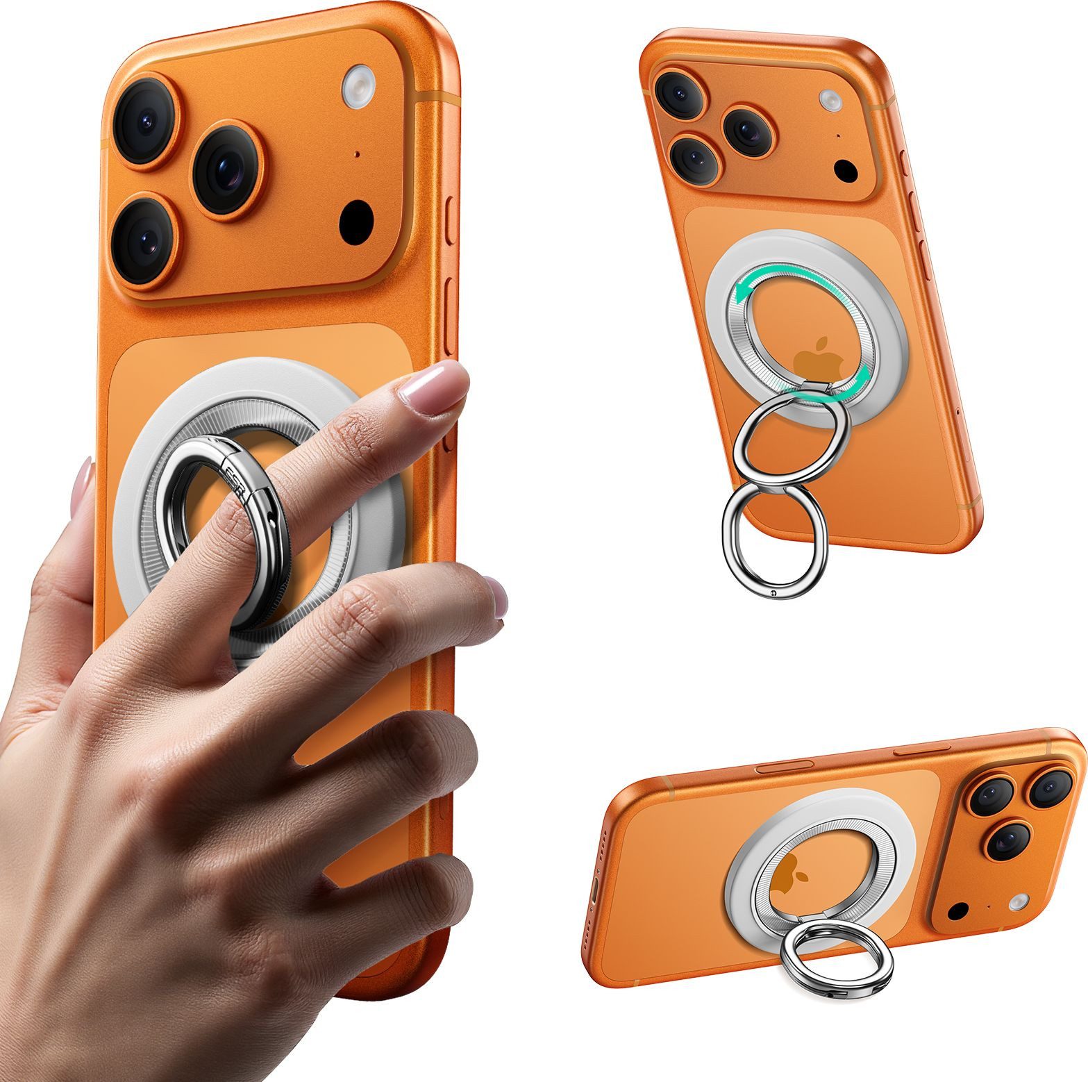 ESR Handy-Halterung HaloLock Phone Grip Stand 360 magnetische Haltering mit Standfunktion, (360° drehbar, beidseitig magnetisch, 3kg Haltekraft)