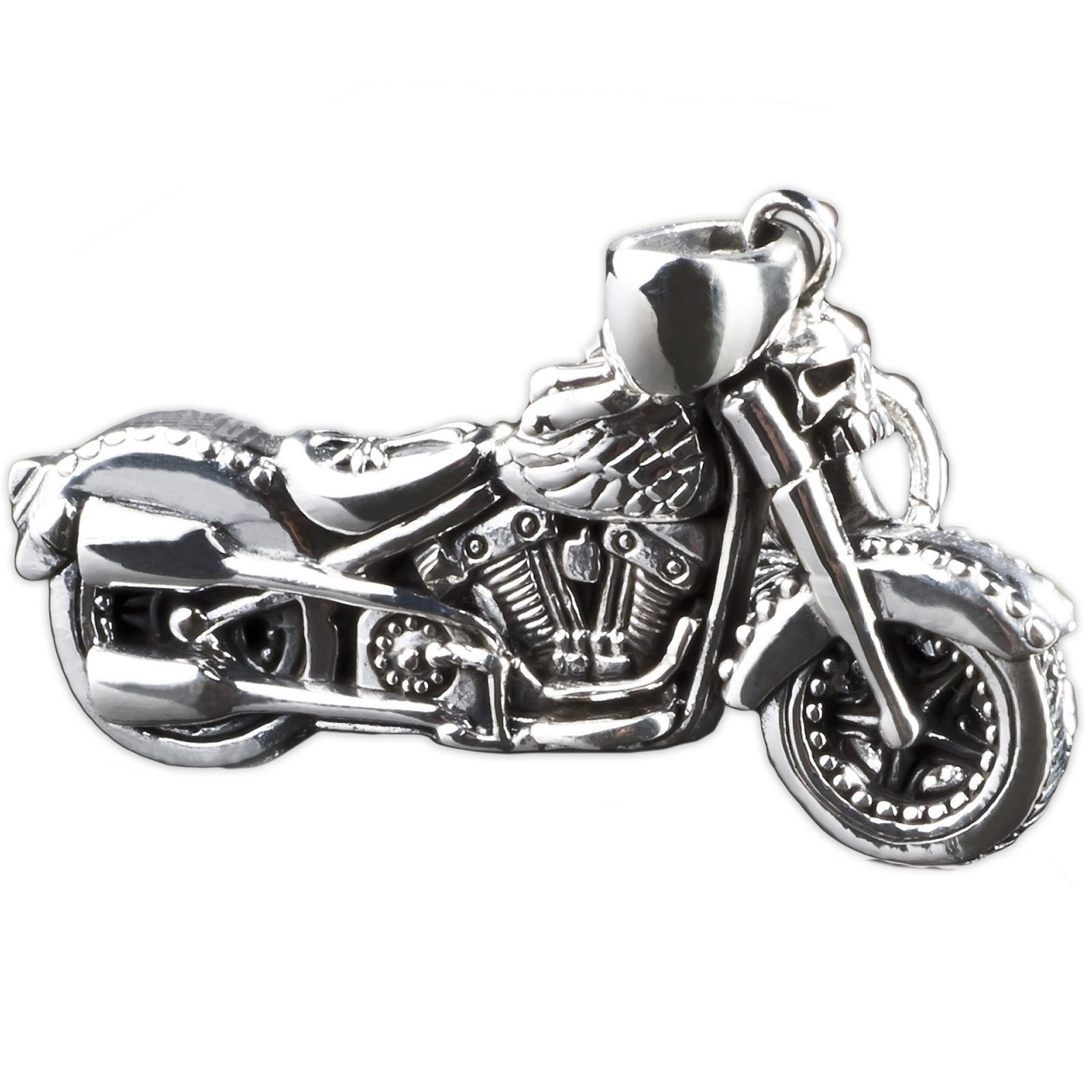 viva-adorno Kettenanhänger Motorrad Anhänger Bike massiv 925 Sterling Silber