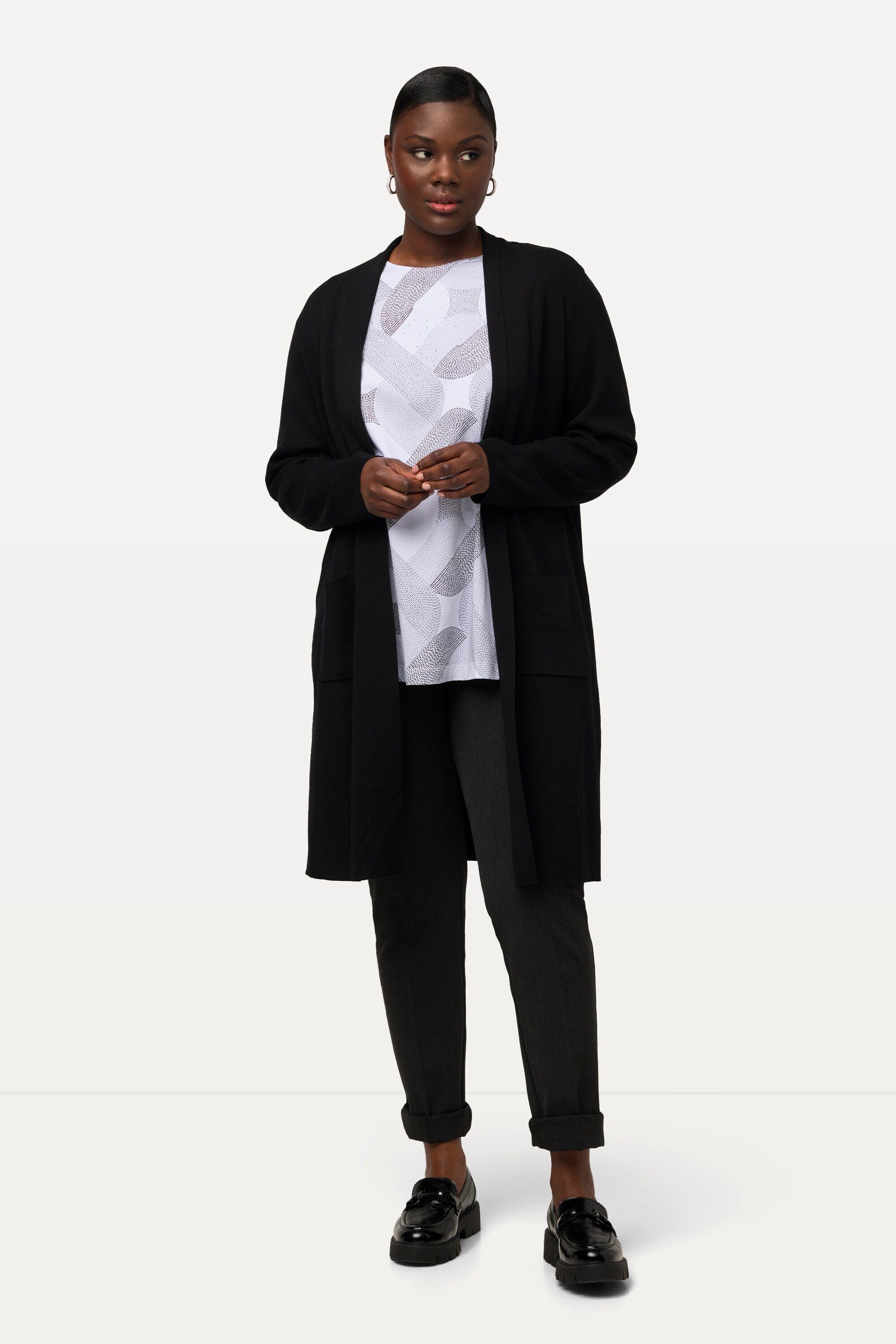 Ulla Popken Langjacke Strickjacke lange offene günstig online kaufen