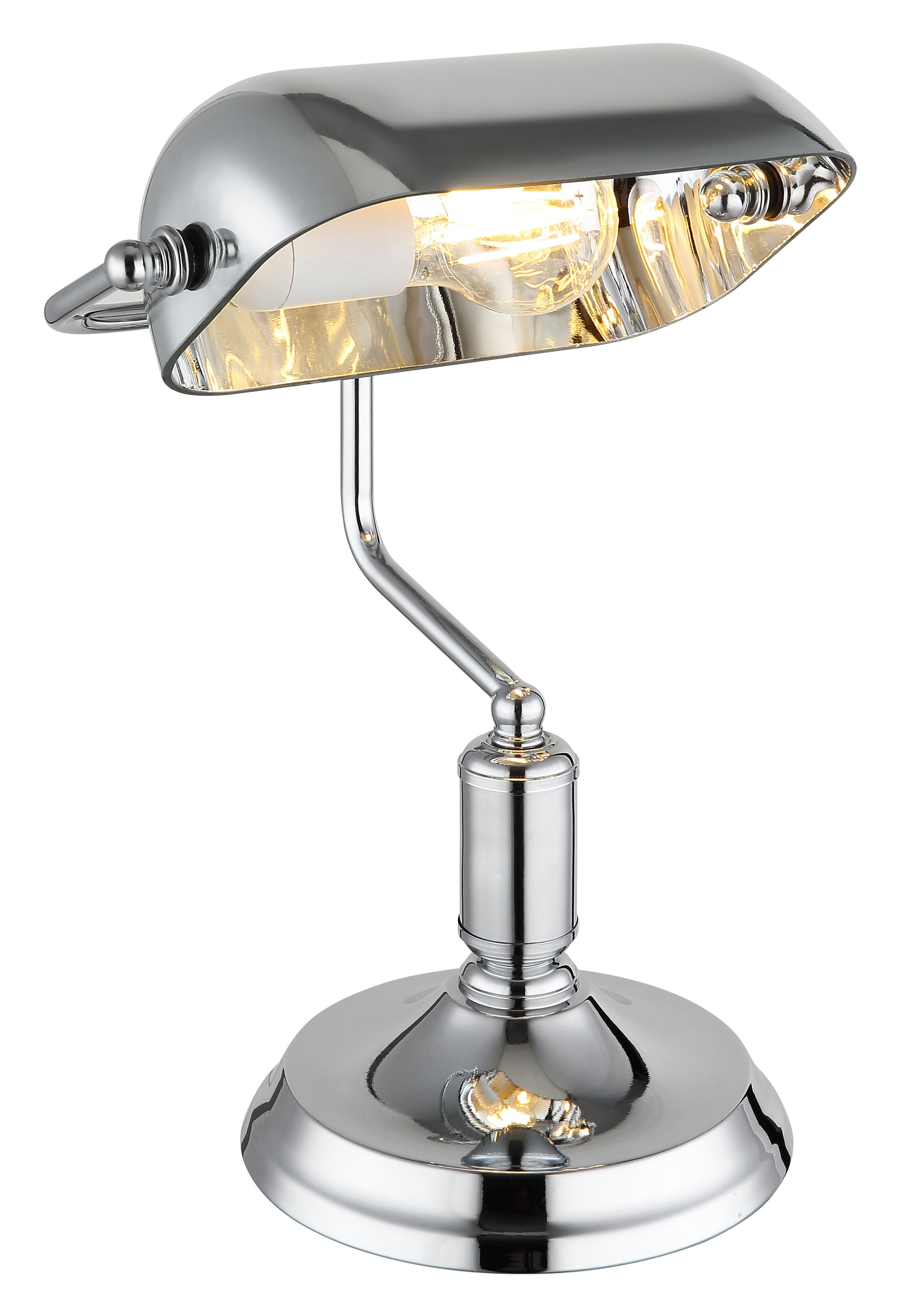 my home Tischleuchte Estelle, Ein-/Ausschalter, ohne Leuchtmittel, Wippschalter am Kabel, Bankerlampe, Vintage