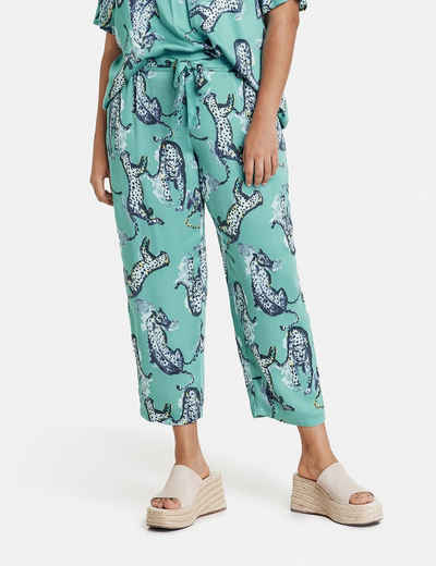 Samoon Stoffhose 7/8 Hose mit Leo-Print Lotta