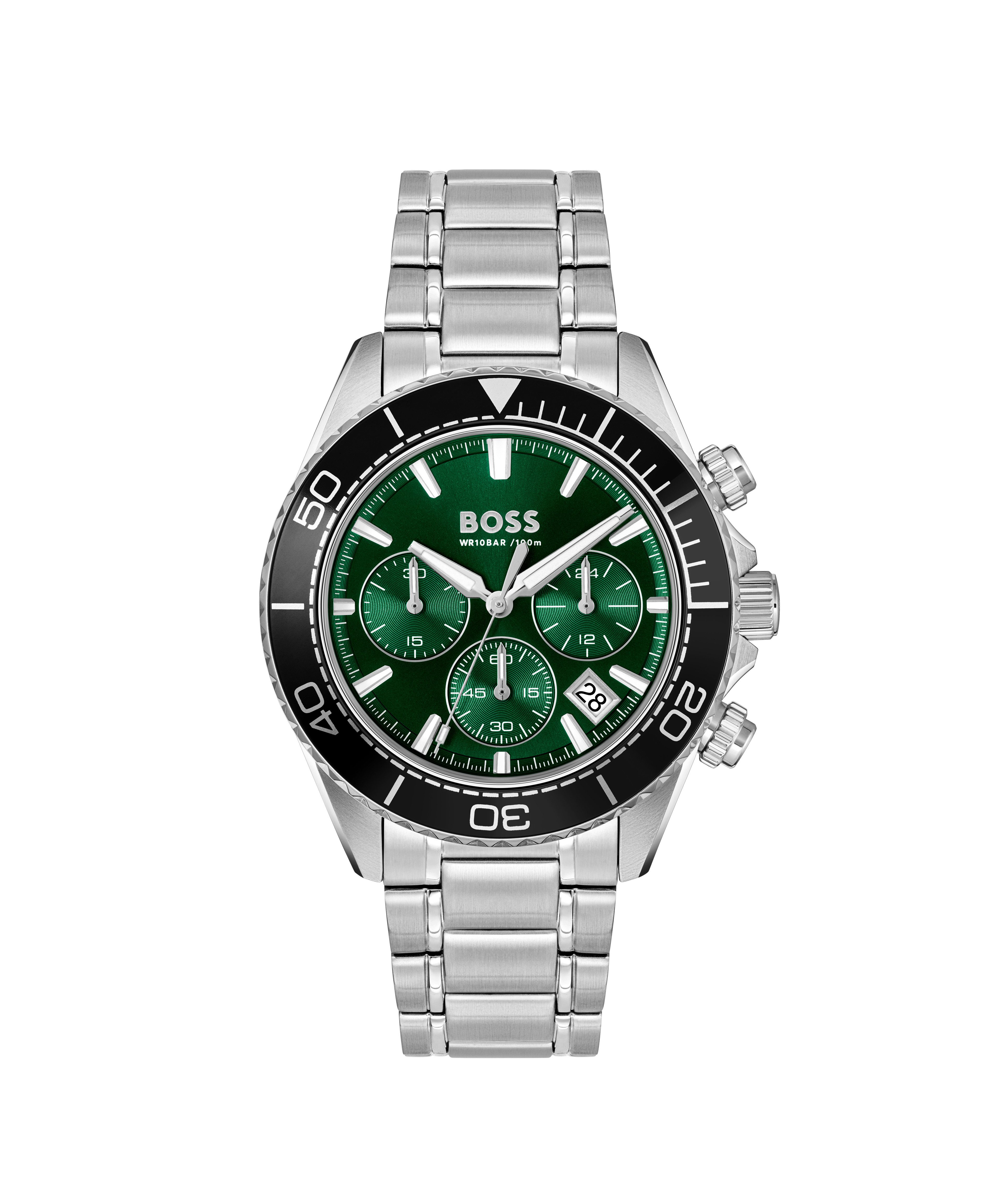 BOSS Chronograph SEALINER 1514321, Quarzuhr, Armbanduhr, Herrenuhr, Edelstahlarmband, analog, Tag