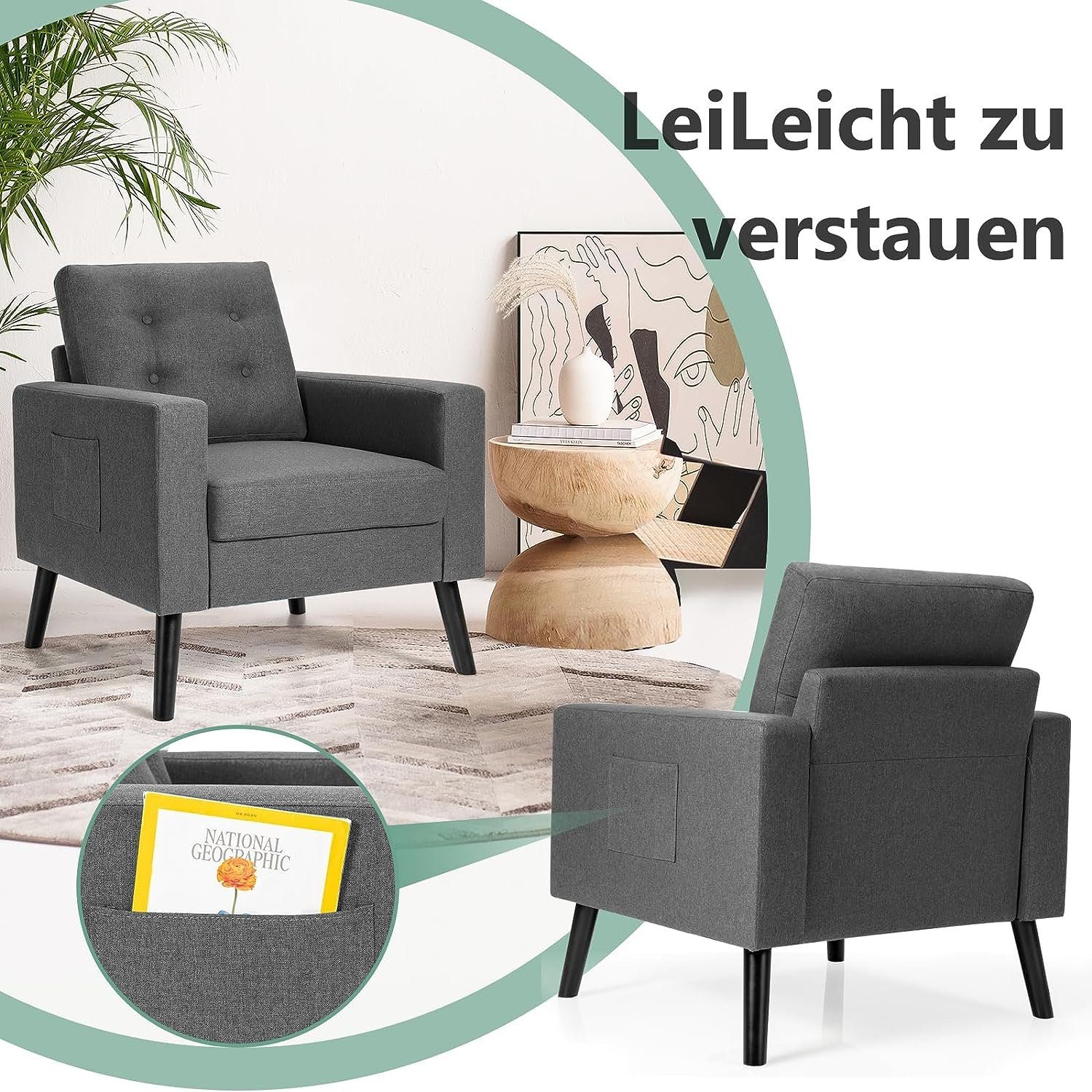 KOMFOTTEU Relaxsessel Polsterstuhl, mit Rückenlehne & günstig online kaufen