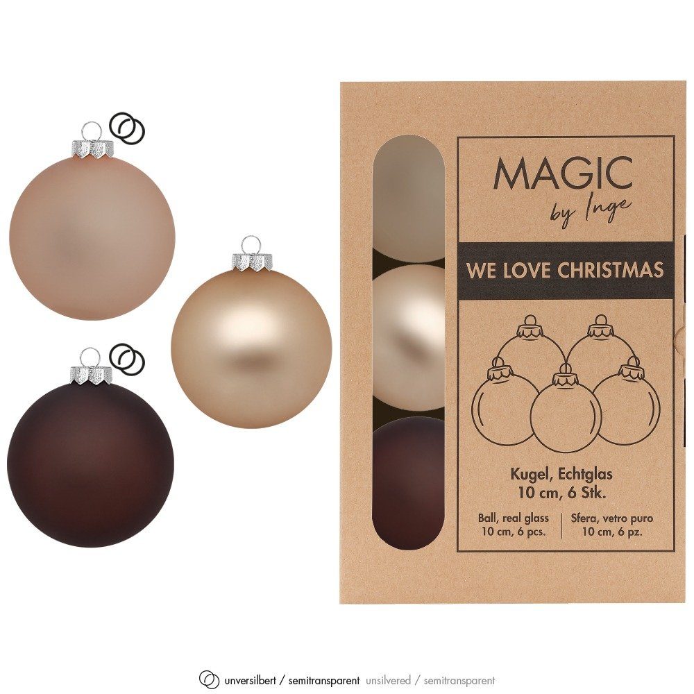 MAGIC by Inge Weihnachtsbaumkugel, Weihnachtskugeln Glas 10cm 6 Stück - Calm Grove