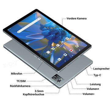 XGODY Octa-Core-Prozessor mit 1,6 GHz, 8 GB RAM, 256 GB ROM, Tablet (10.36", 256 GB, 10,36-Zoll-LCD mit 2K-Auflösung, WiFi 6-Unterstützung, Bluetooth 5.0)